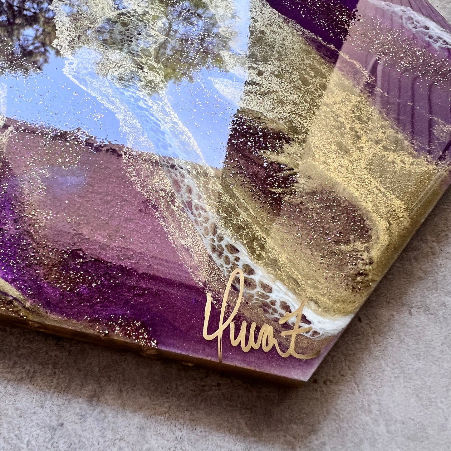 Purple & Gold hexagon tray