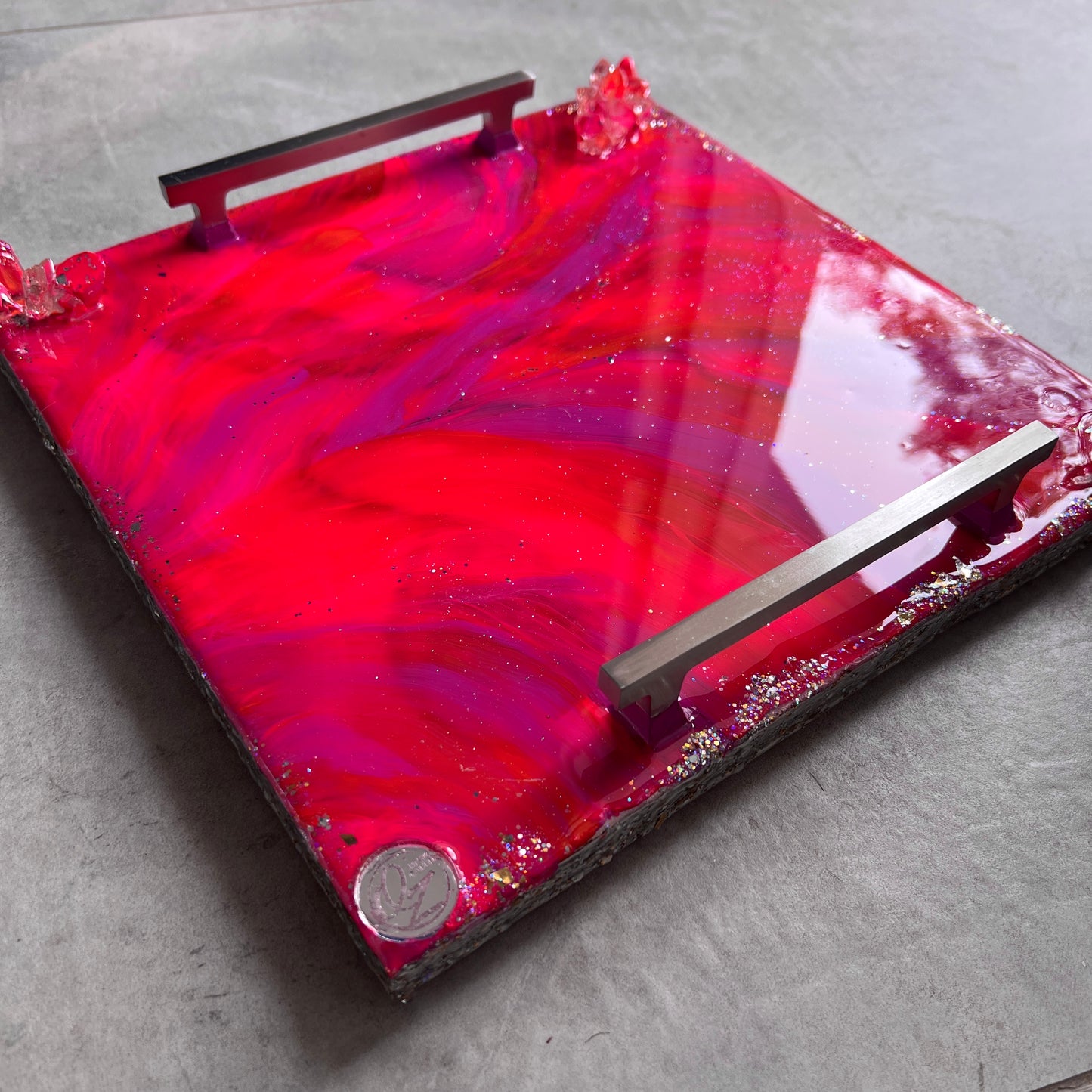 Hot pink luxe tray