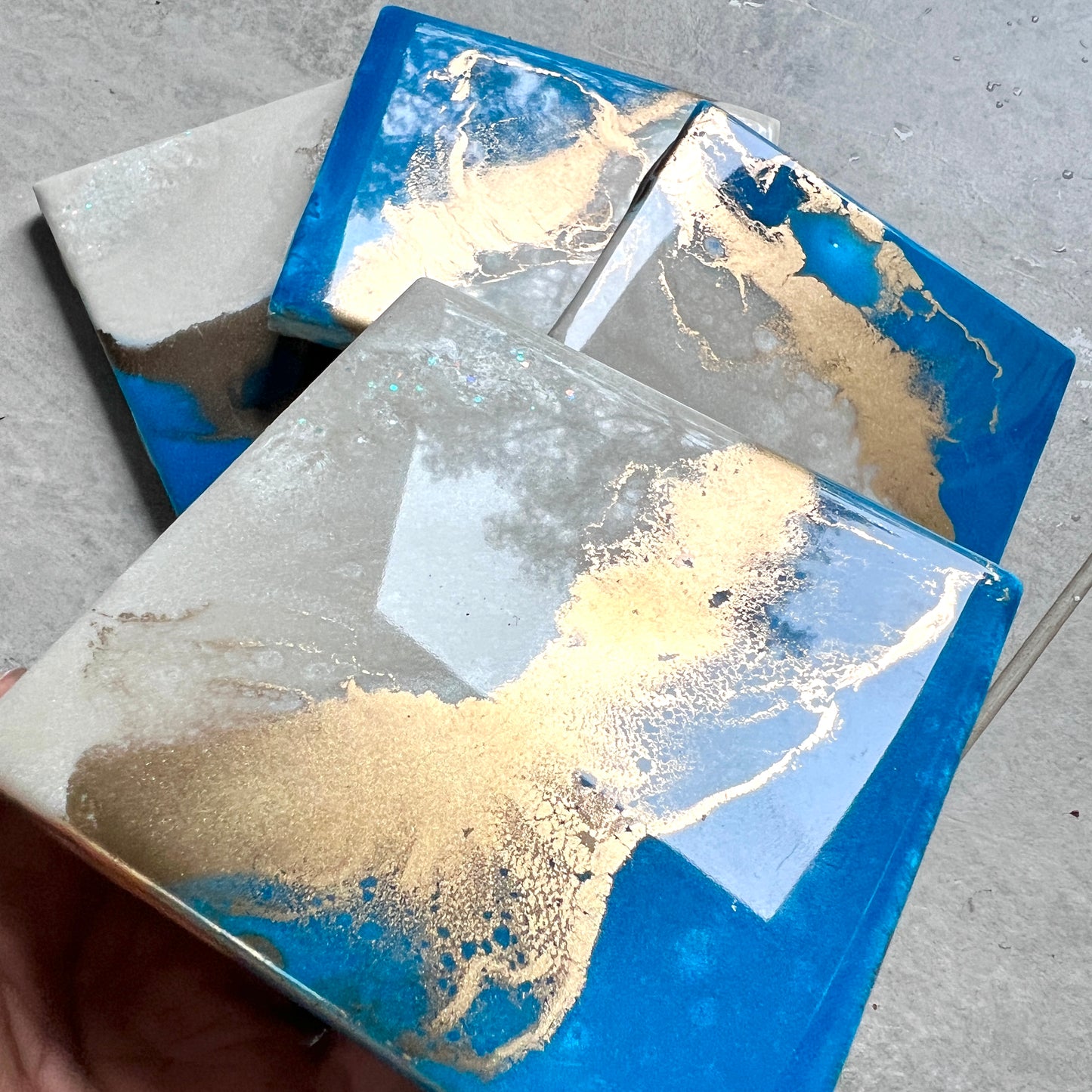Gold & Blue Vibes Coaster Set