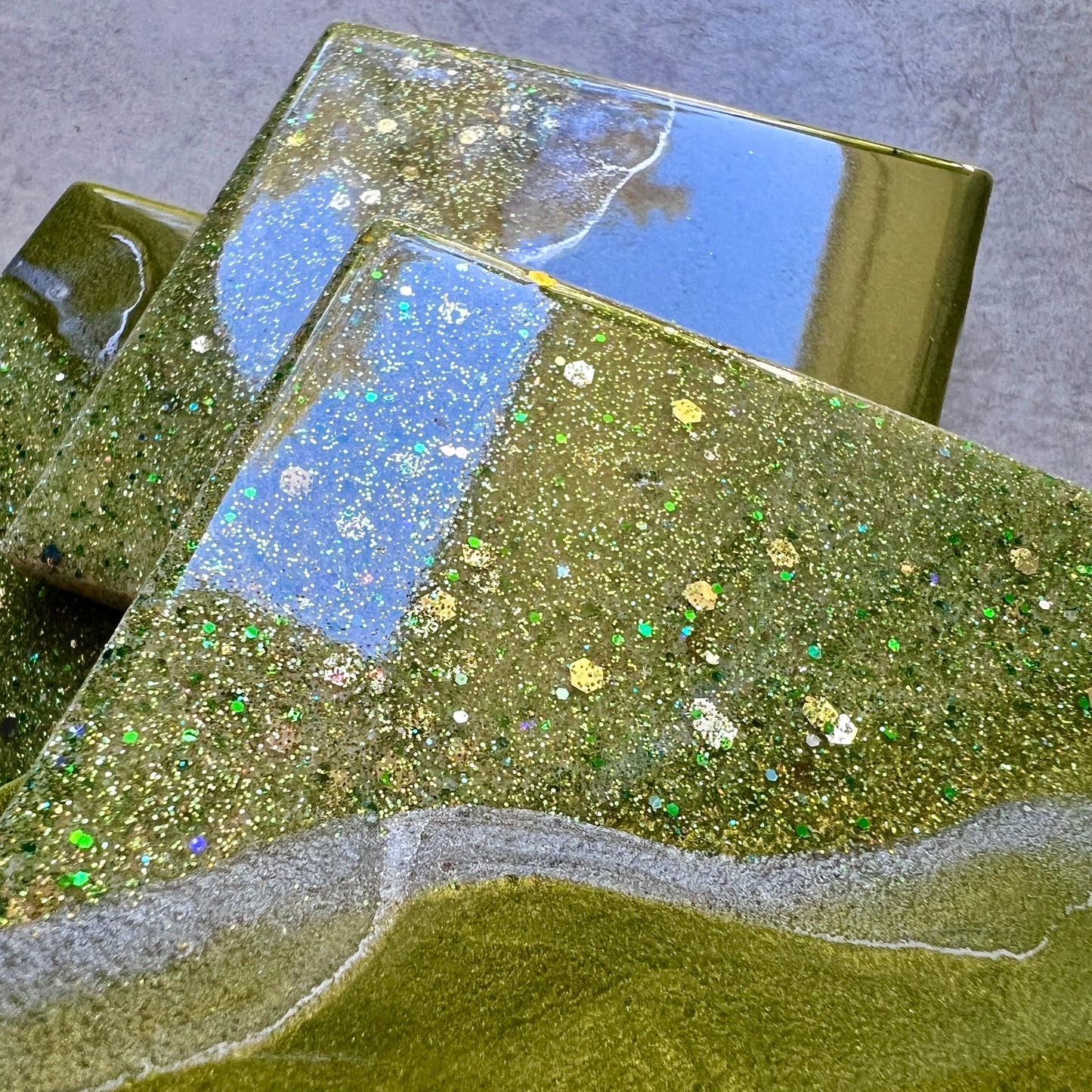 Olive and Sparkle Coaster Set