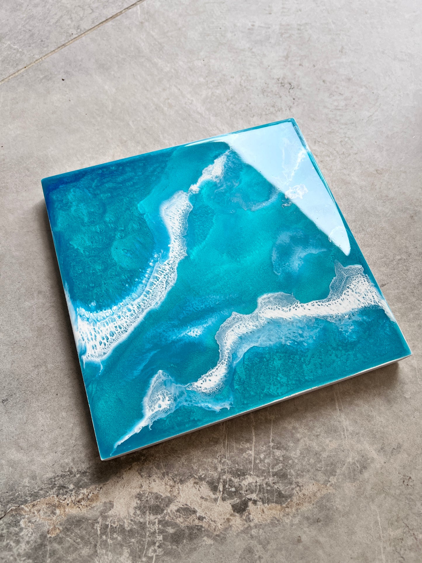Caribbean waves Mini Artwork with Stand 10x10