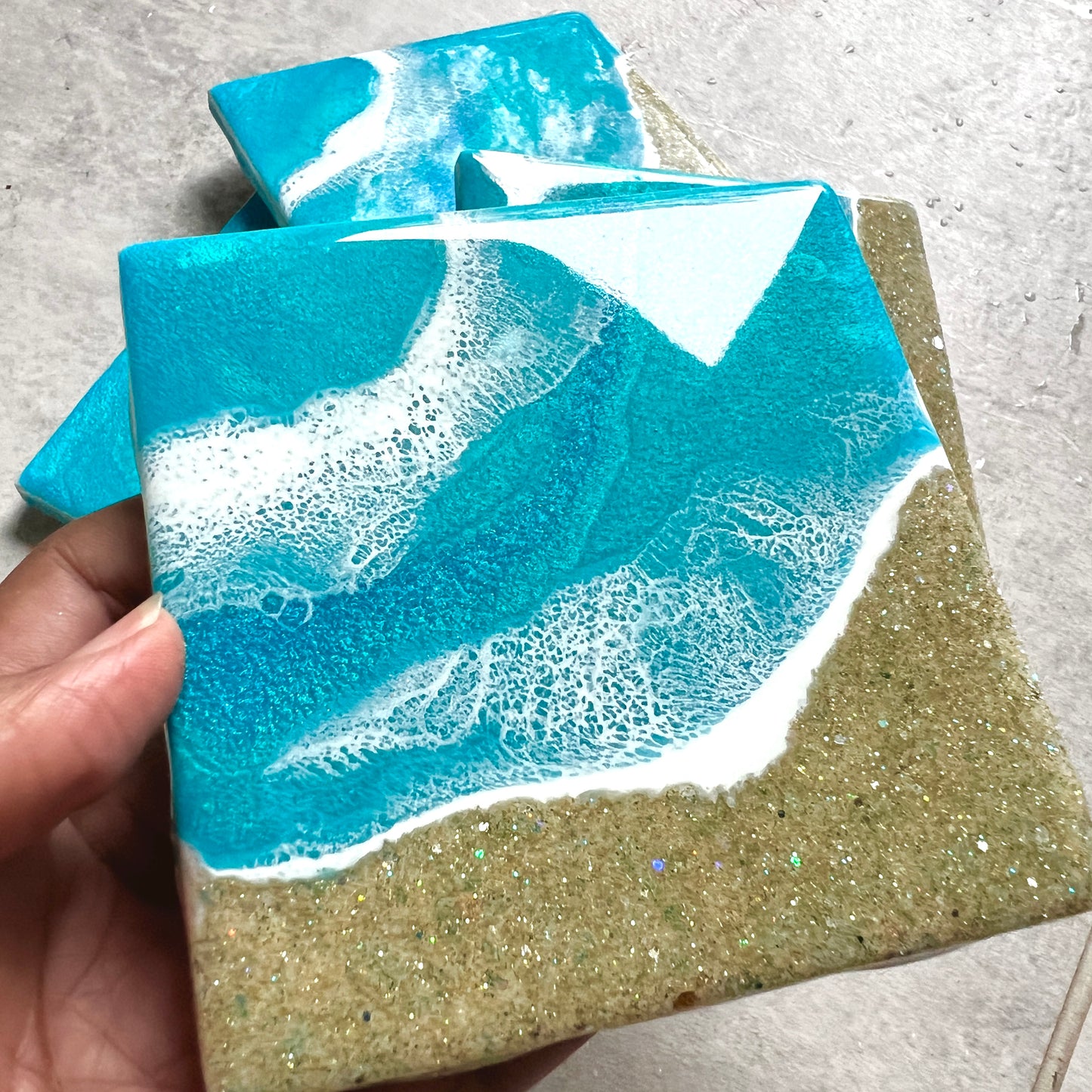 Ocean blue coaster set
