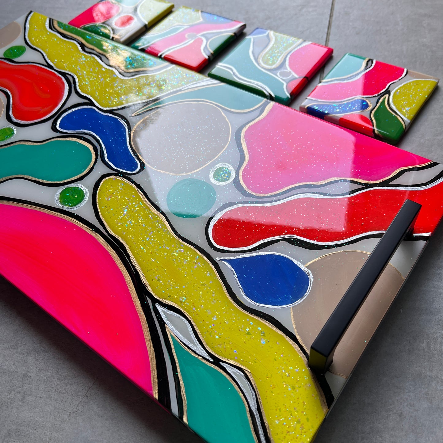 Art Pop luxe tray & coasters