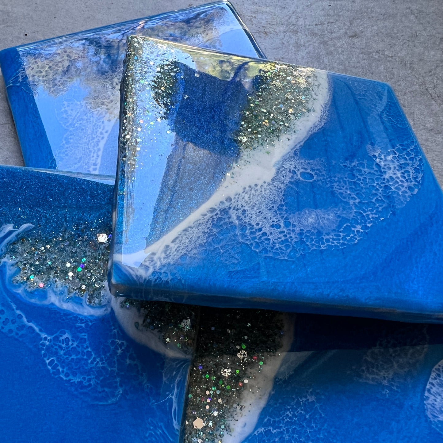 Waves and Sparkle Coaster Set