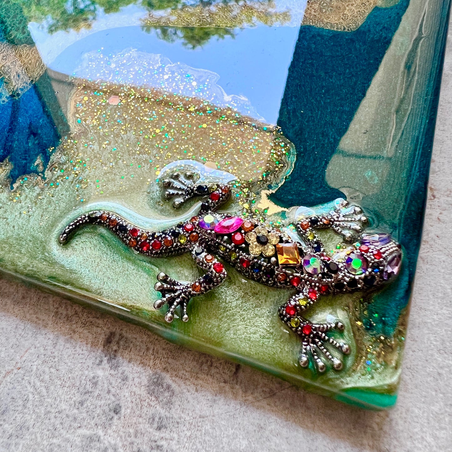 Mini tray in emerald