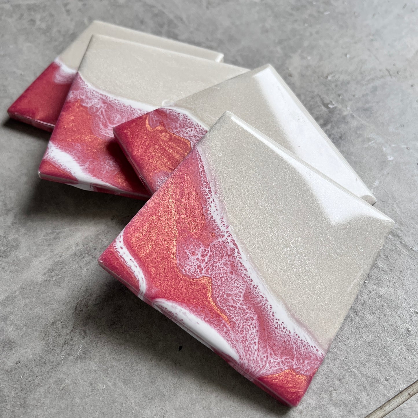 Pink Sand Beach Coaster Set