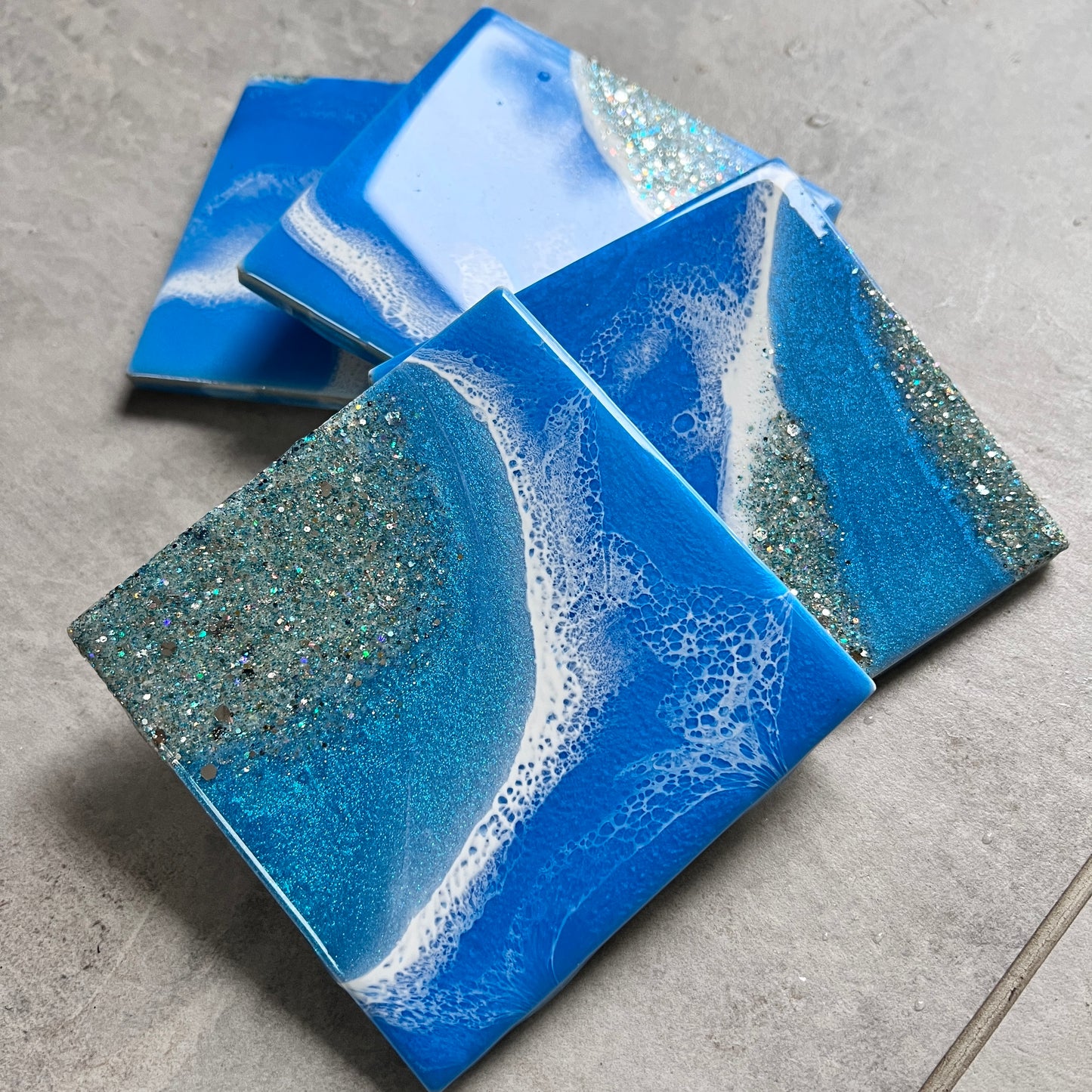 Waves and Sparkle Coaster Set