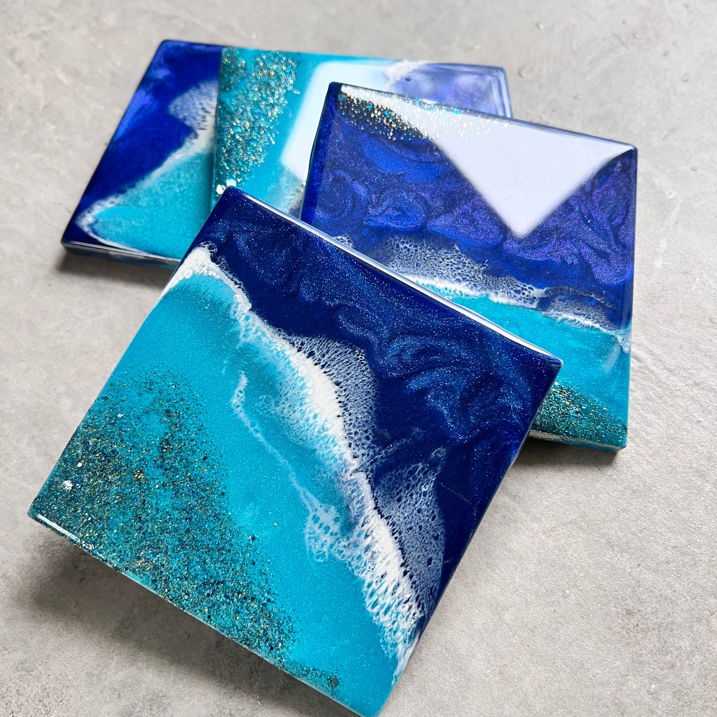 Ocean blue coaster set