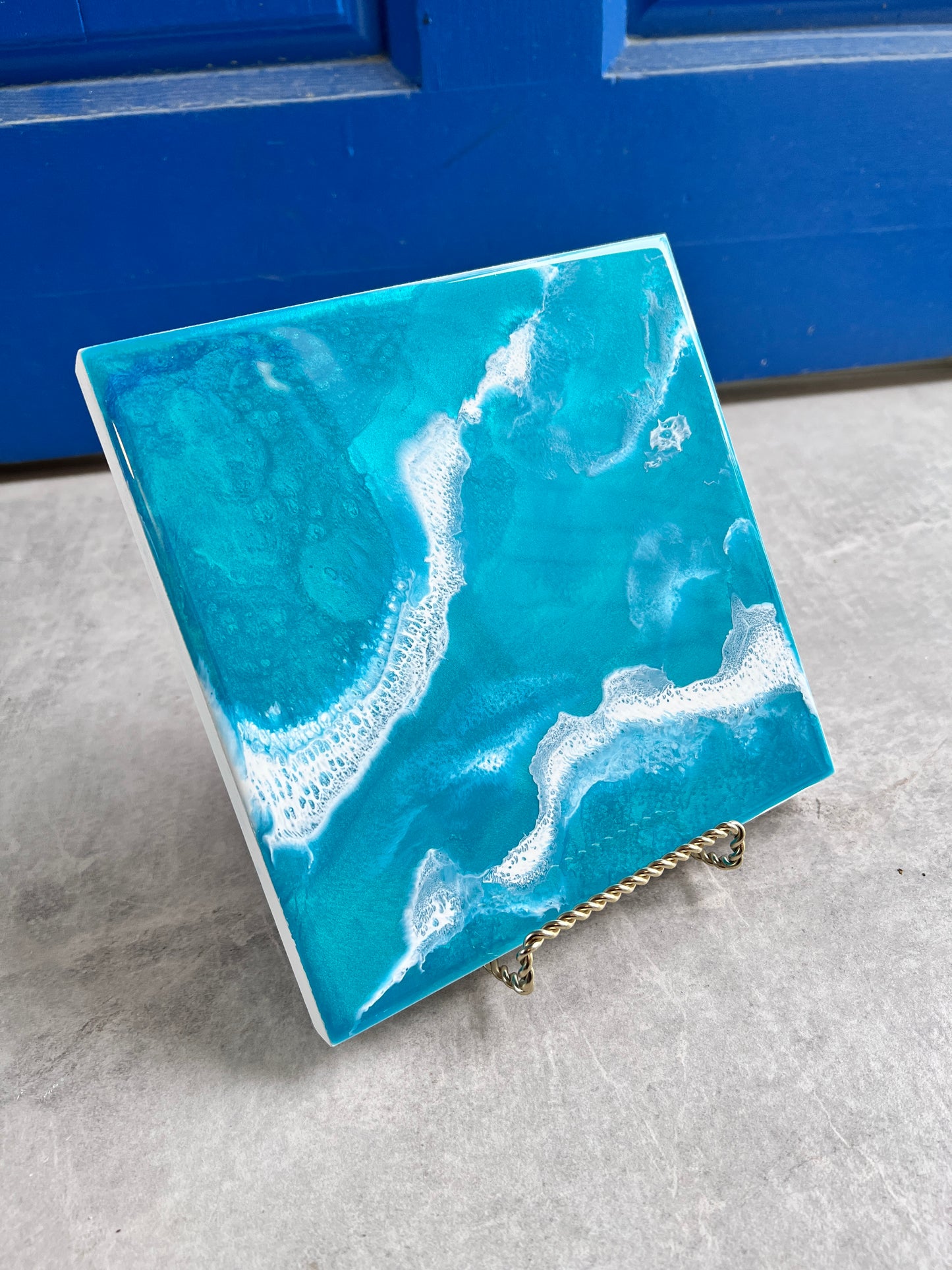 Caribbean waves Mini Artwork with Stand 10x10