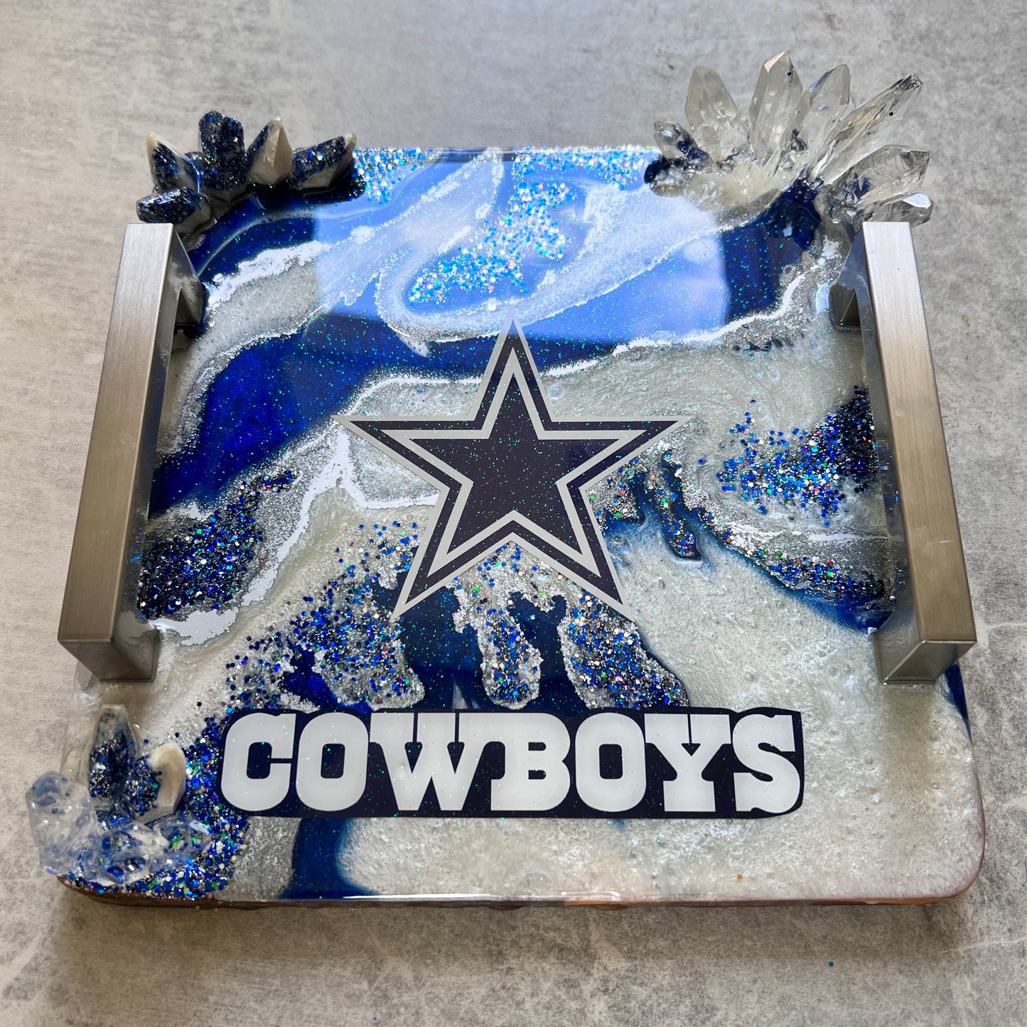 Custom order: Dallas Cowboy Mini Tray with handles