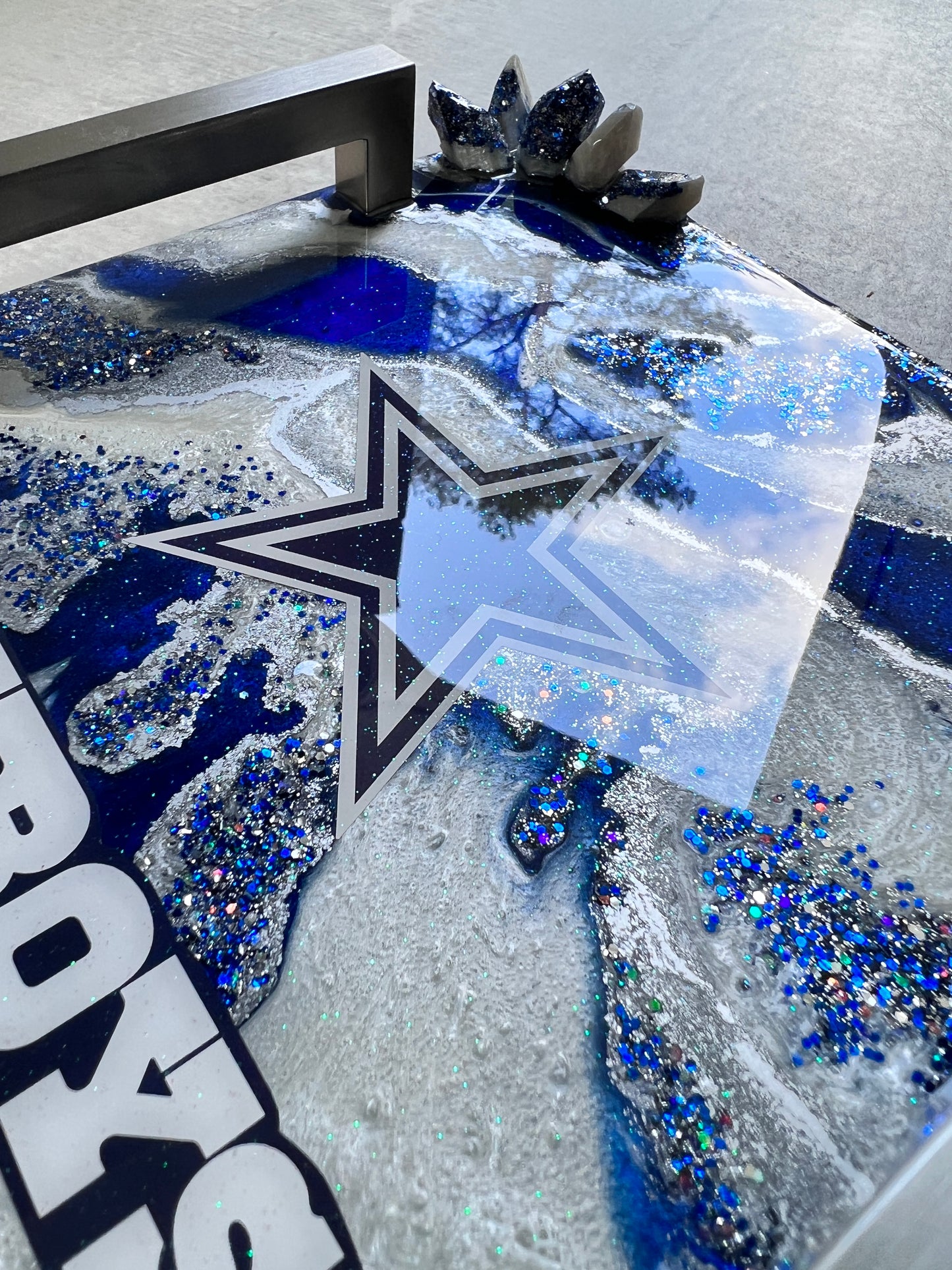Custom order: Dallas Cowboy Mini Tray with handles