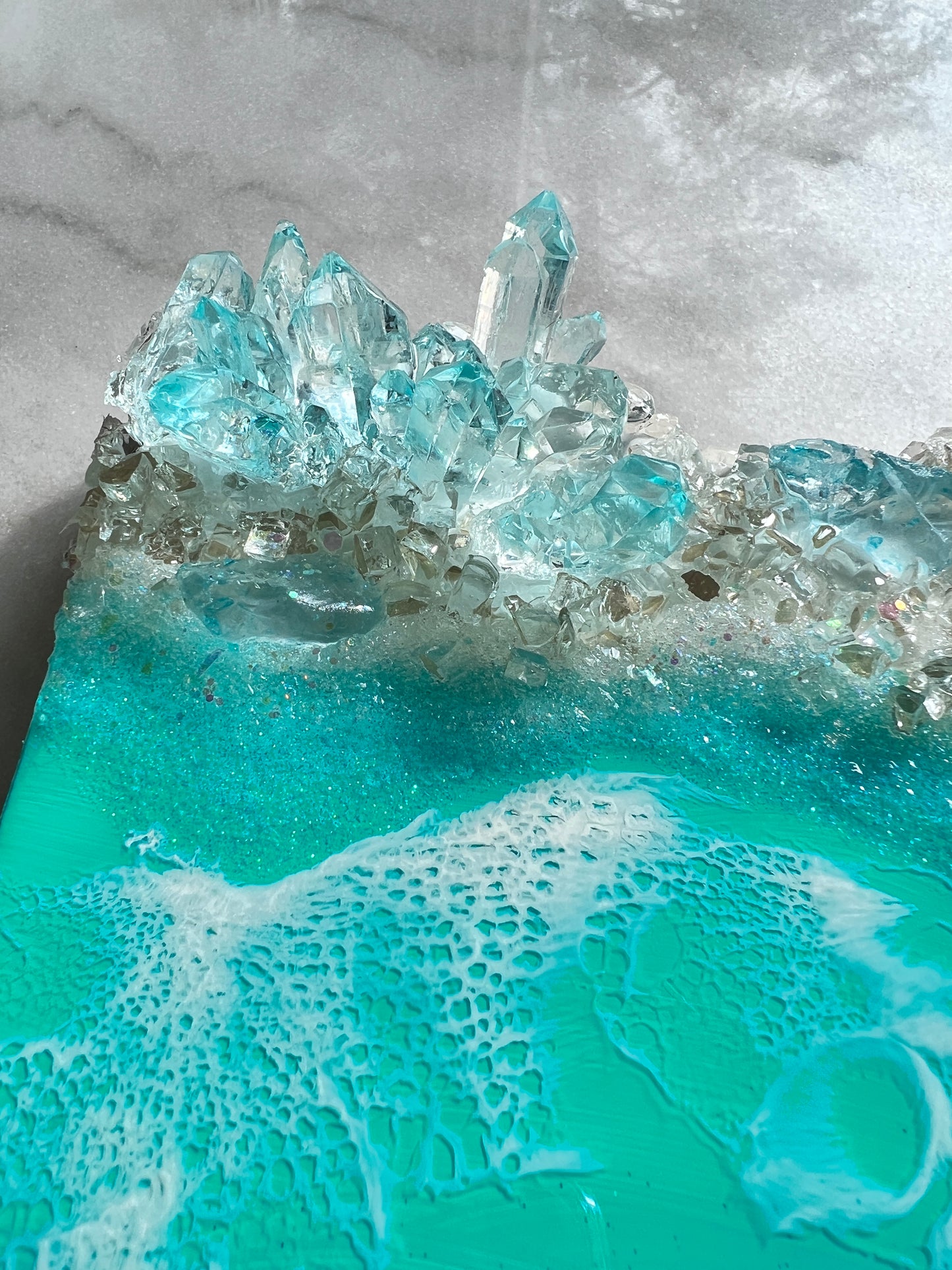 Beach art with double glass edge