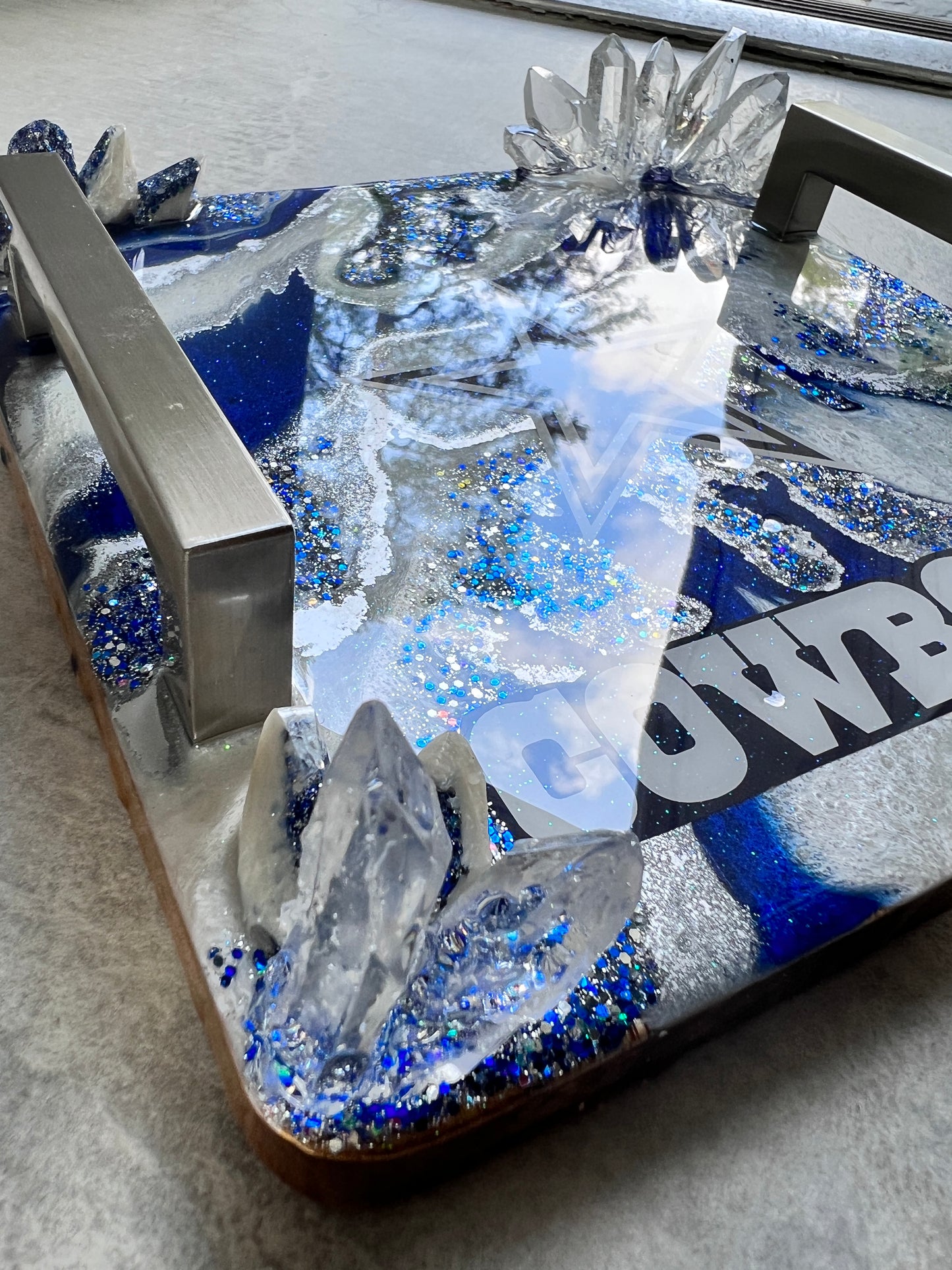 Custom order: Dallas Cowboy Mini Tray with handles