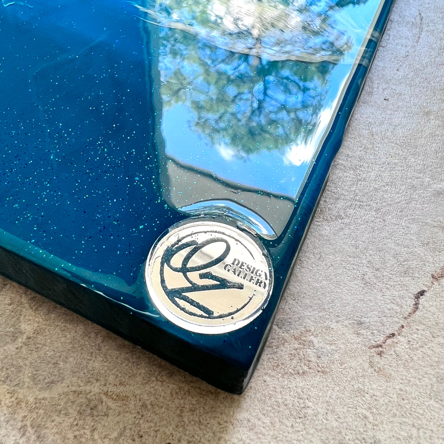 Luxury Beach art with glass and resin crystals