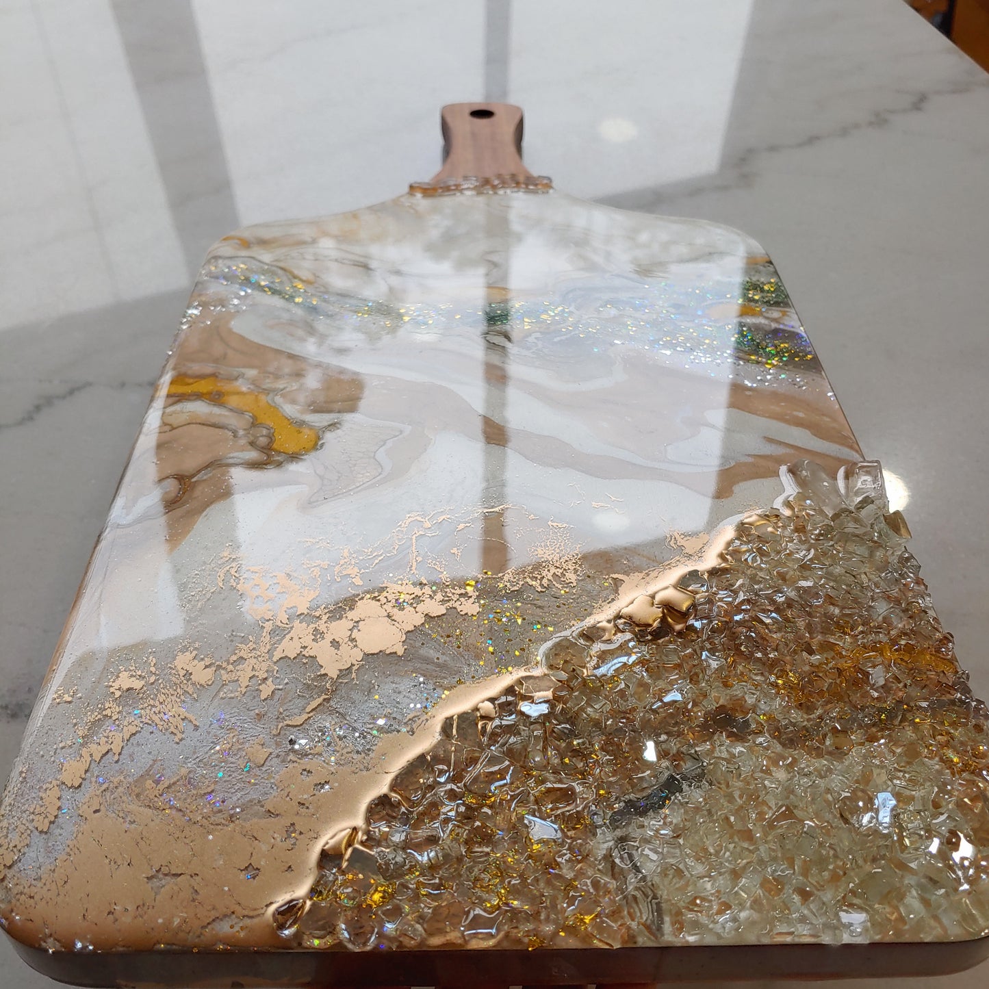 Neutral luxury resin and wood Cheeseboard