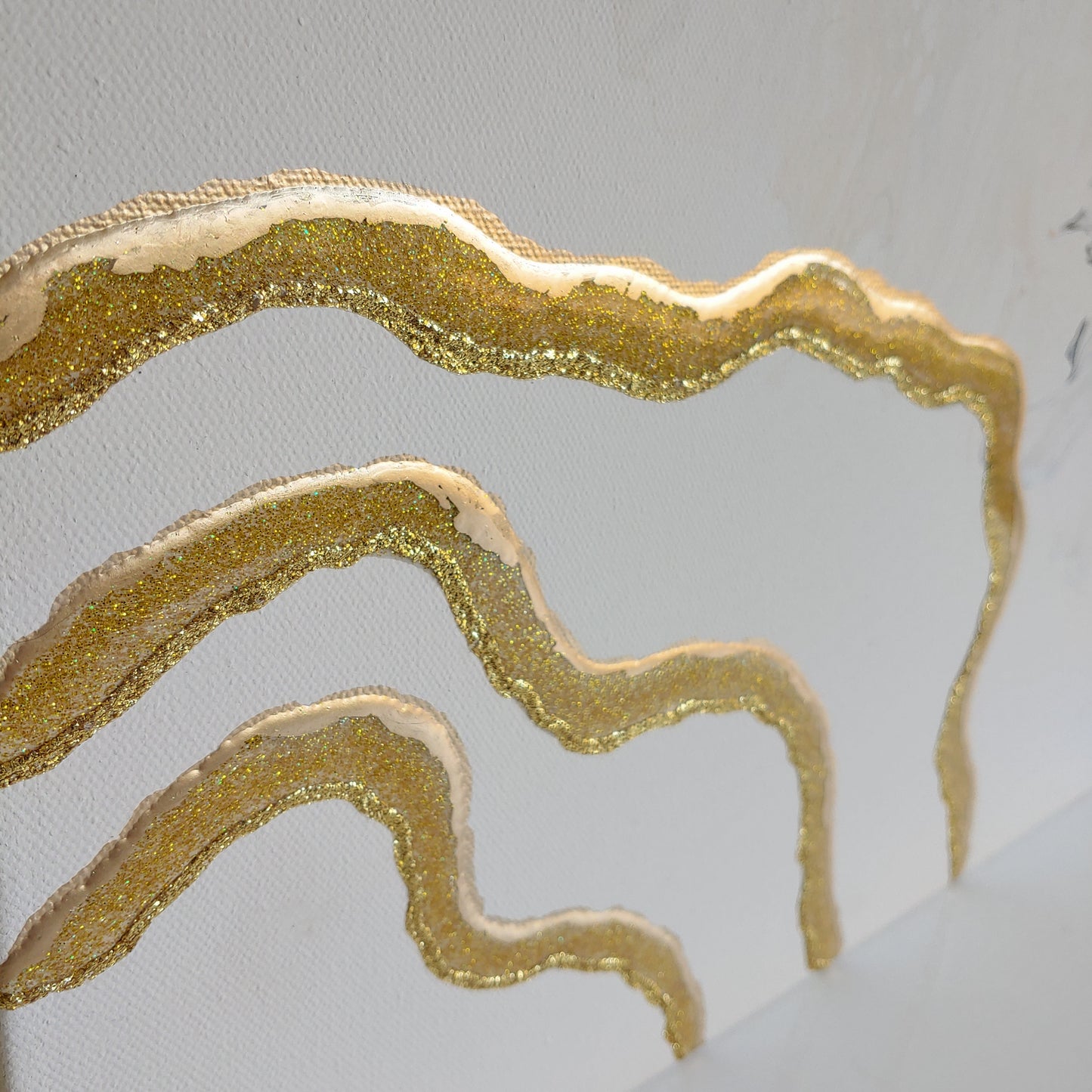 Torrential with acrylic, resin, glass and crystals