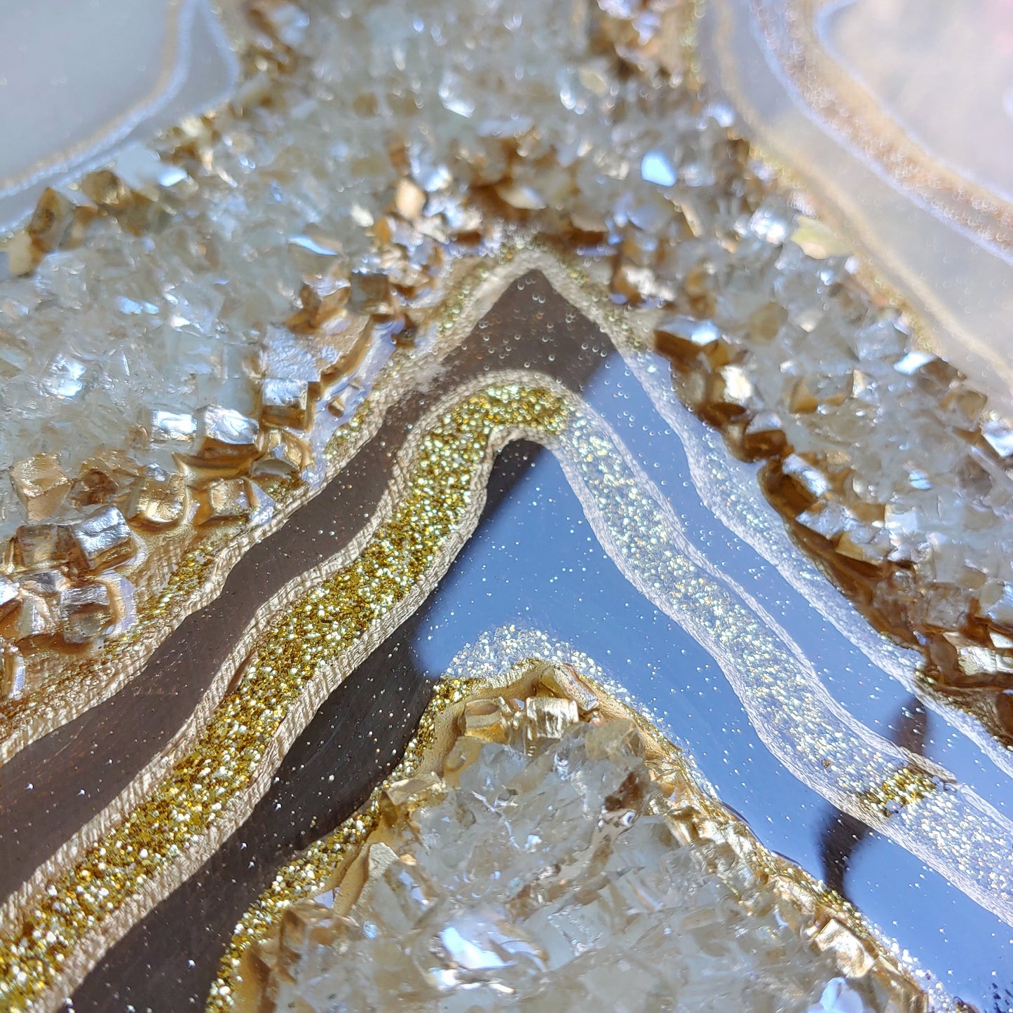 Golden Cream Sparkling Geode Original Art