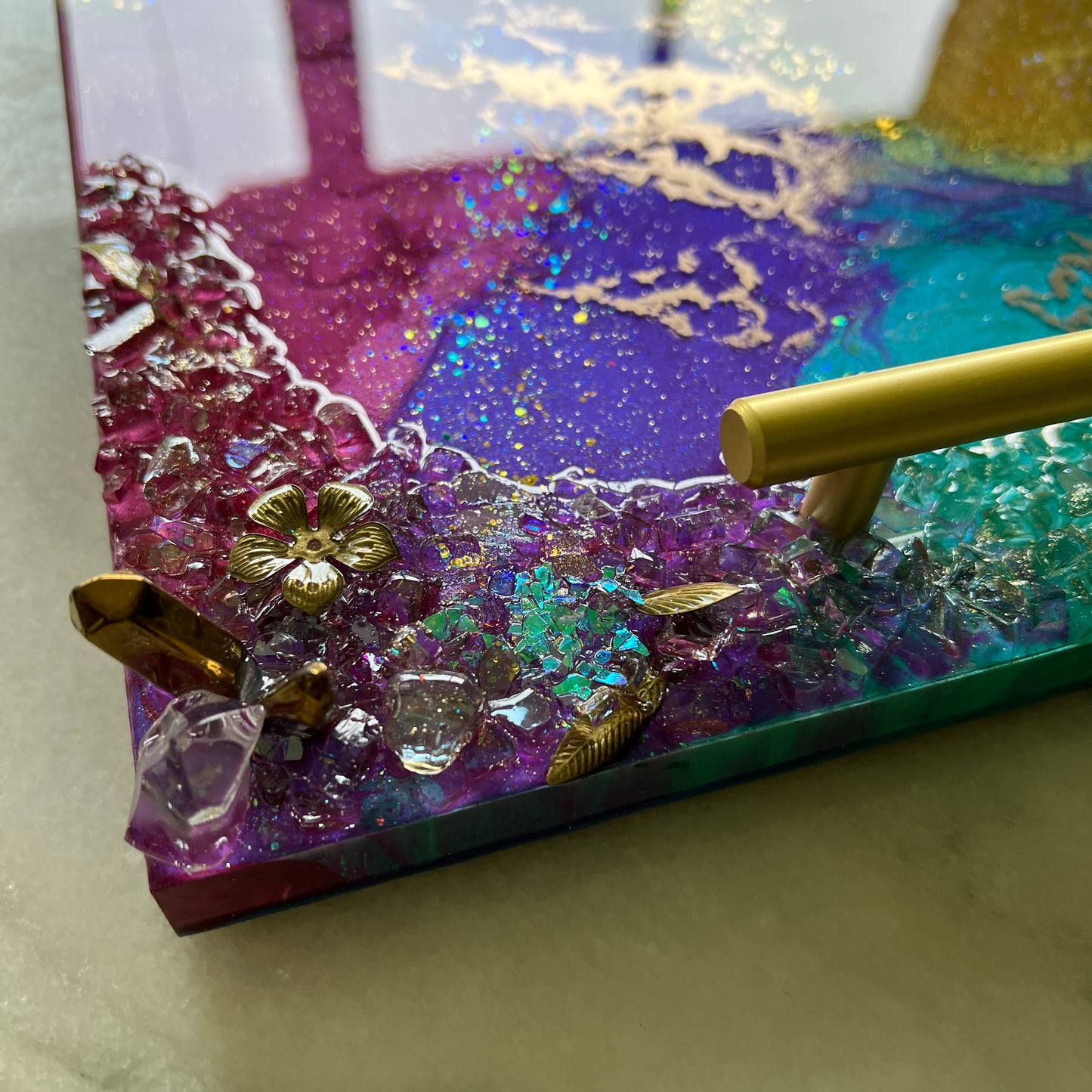 The QZ Peacock Jewel Tone Luxury Tray
