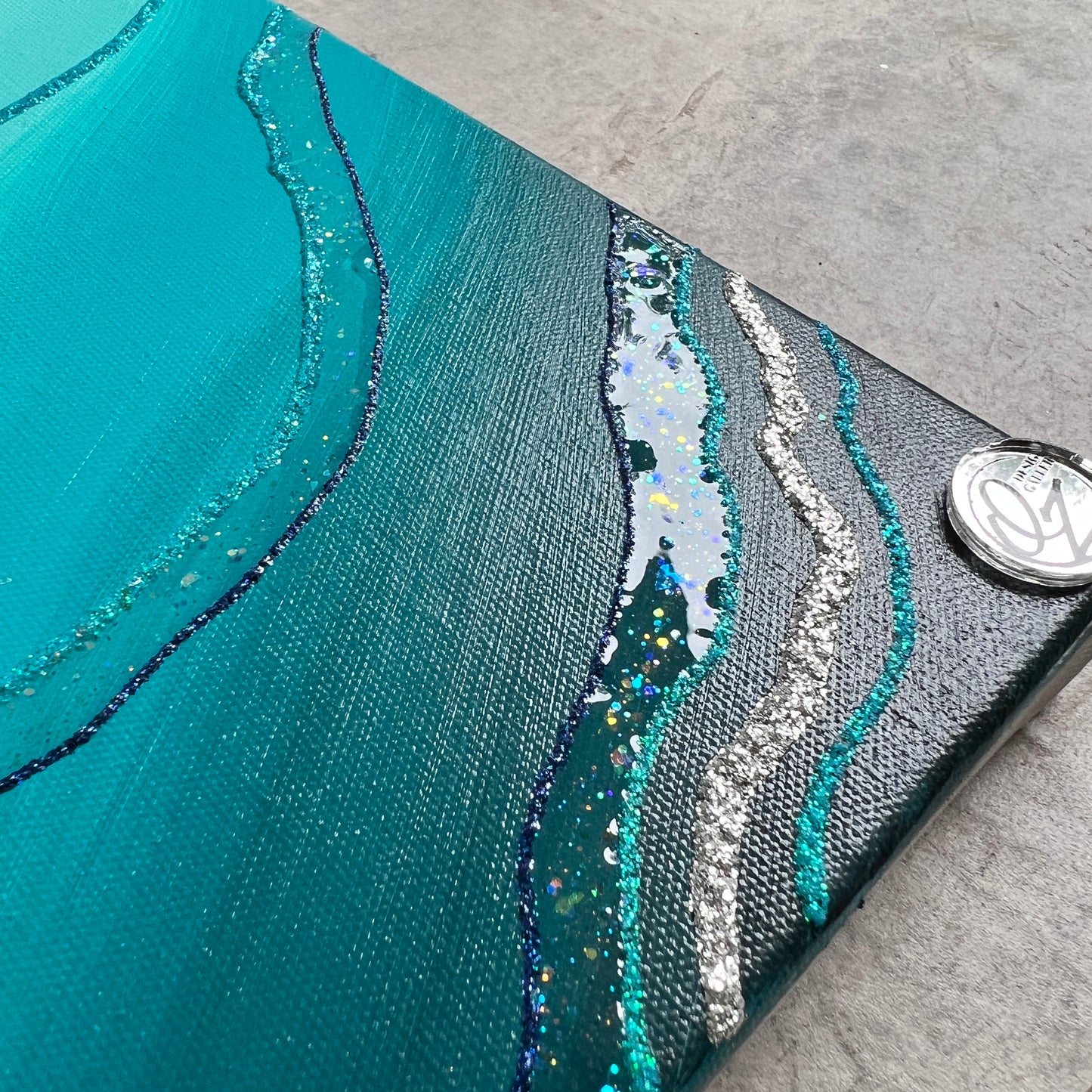 Sea Blue Medium Artwork with Stand