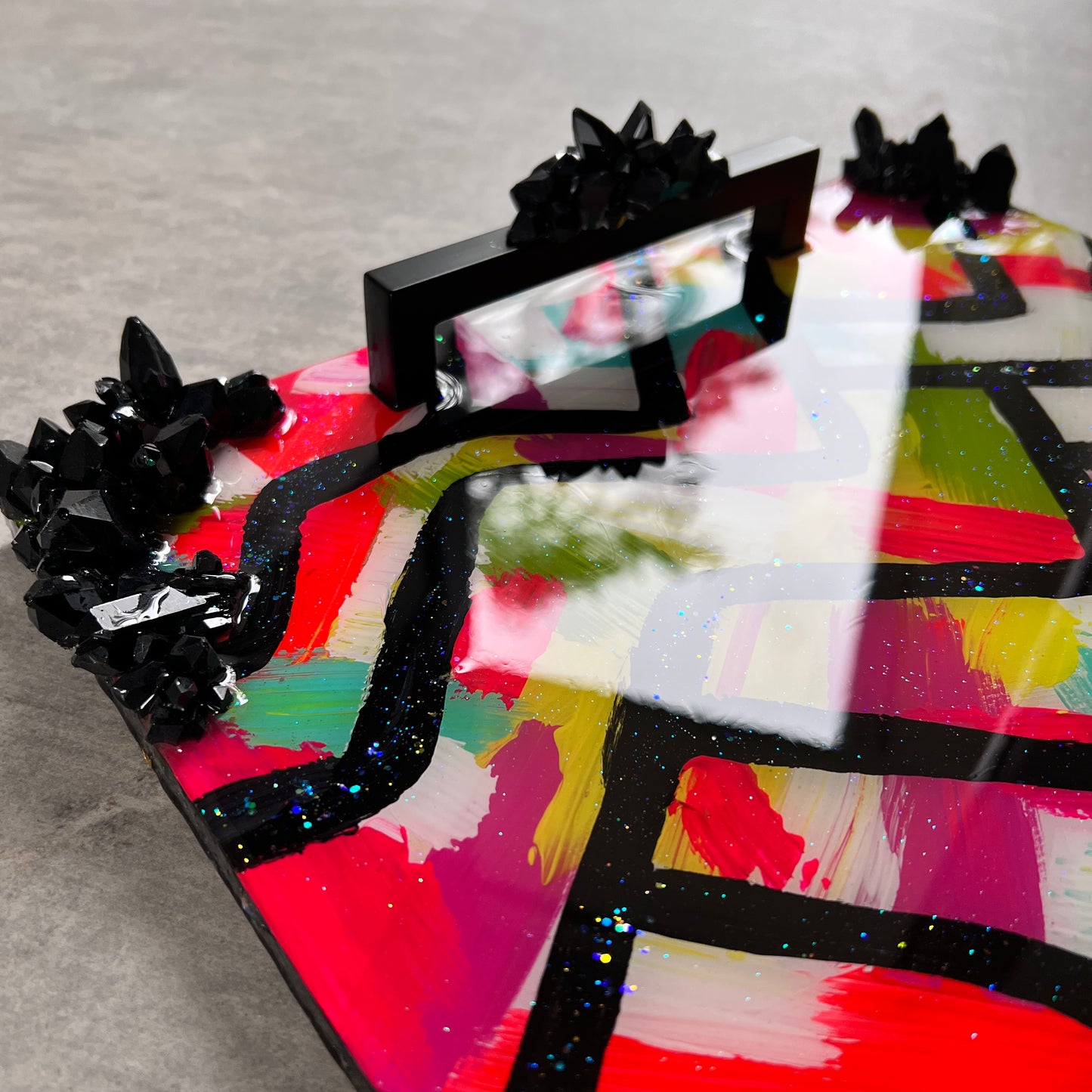 Power Moves Hand Painted Luxury Resin Tray