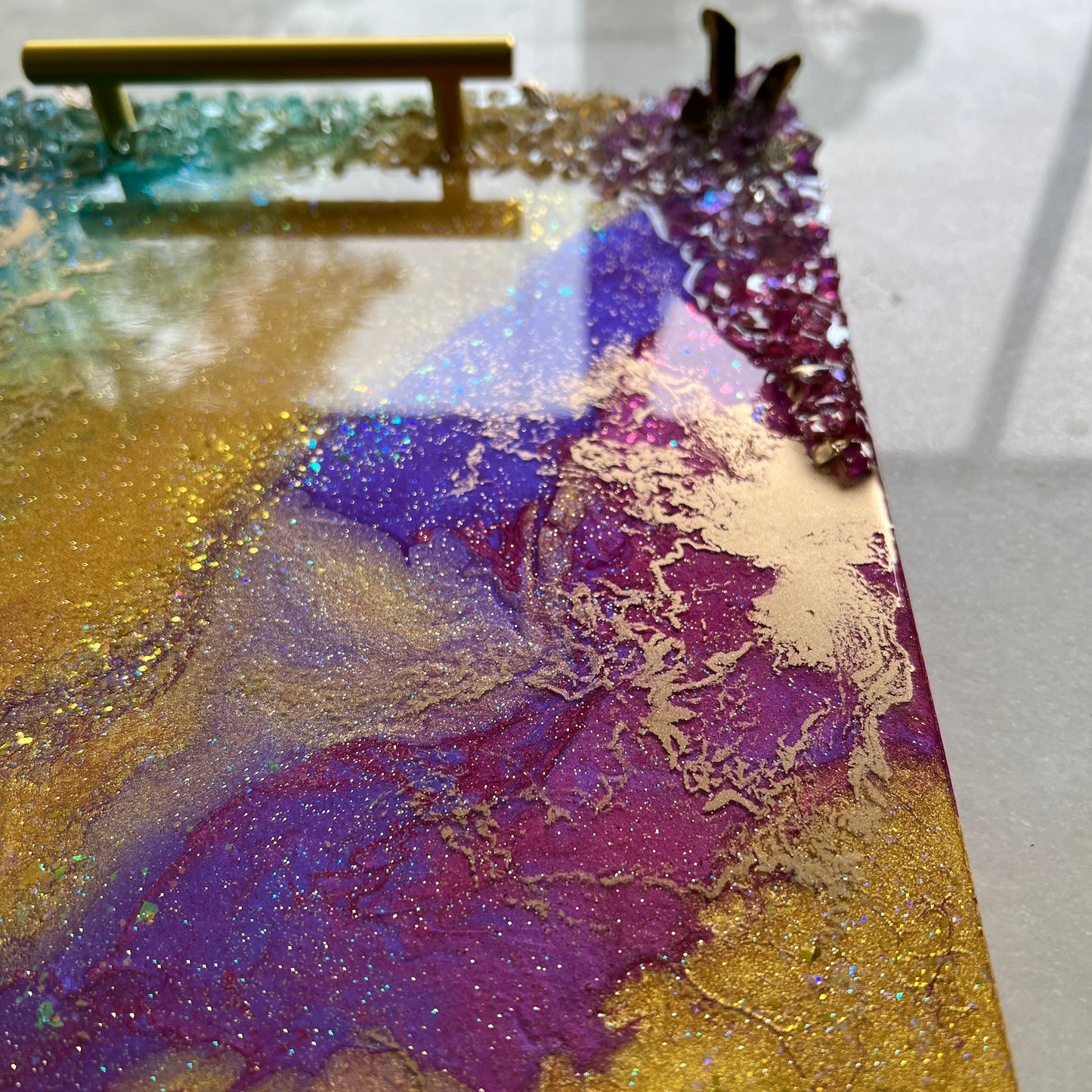 The QZ Peacock Jewel Tone Luxury Tray