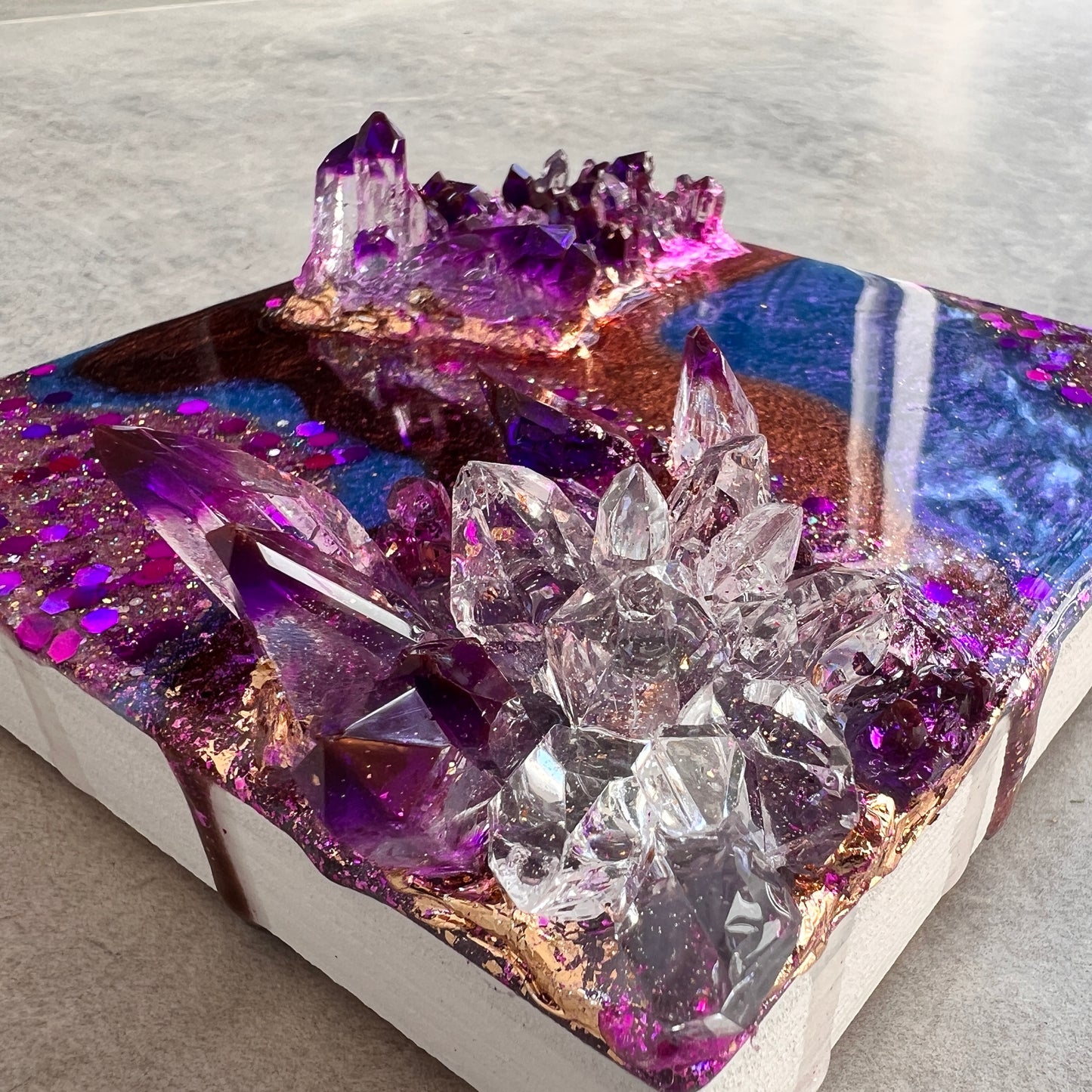 Amethyst Mini Geode Artwork with Stand