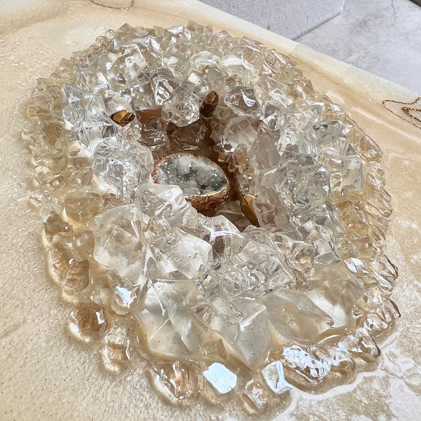 3 Dimensional Geode Artwork with Stand