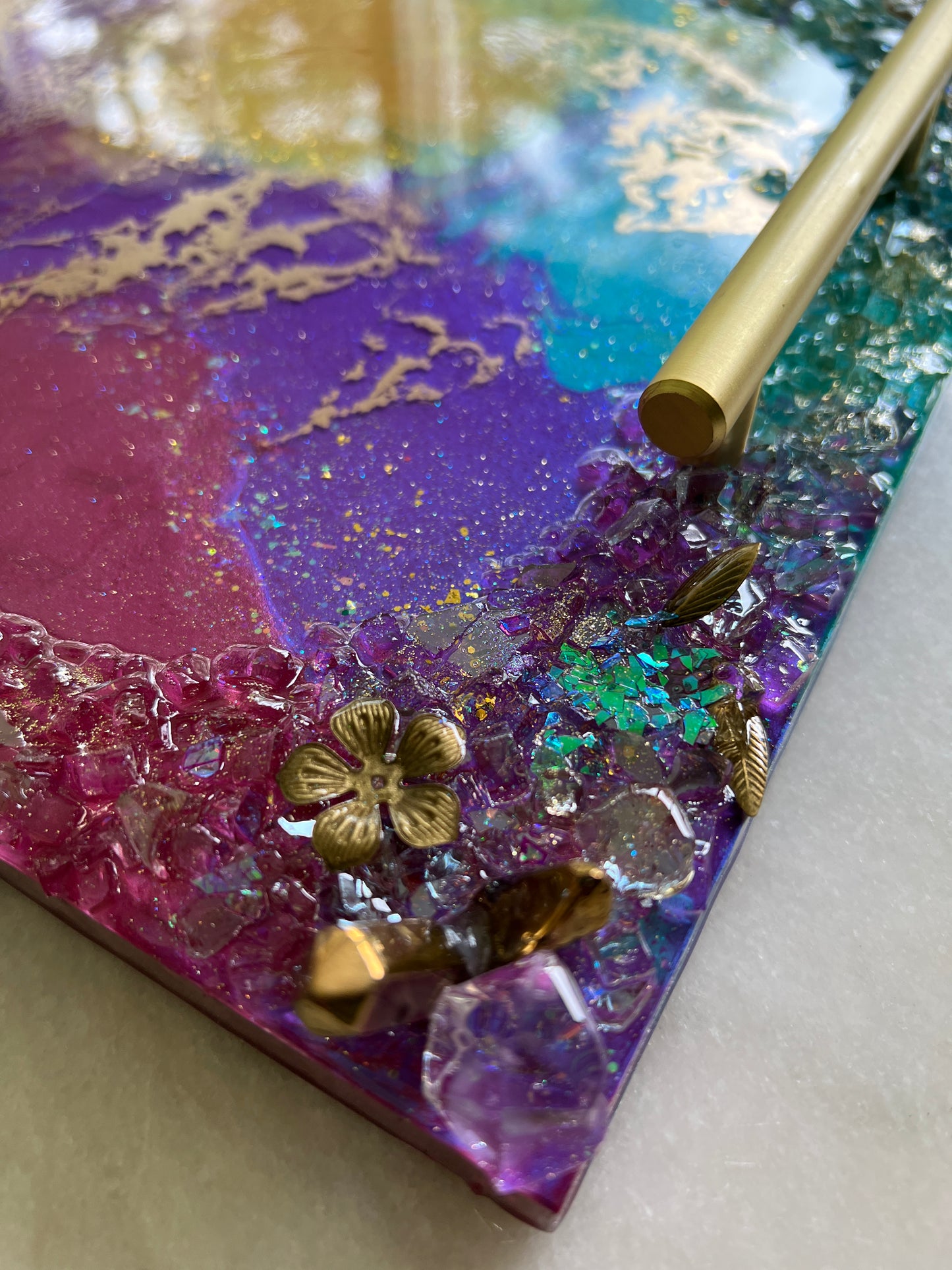 The QZ Peacock Jewel Tone Luxury Tray