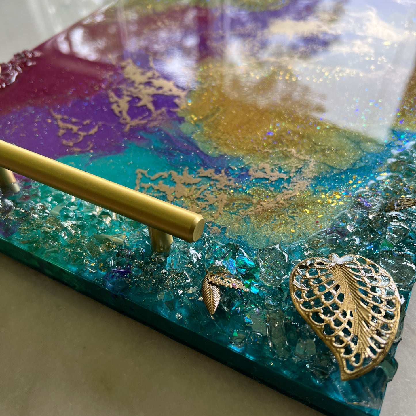 The QZ Peacock Jewel Tone Luxury Tray
