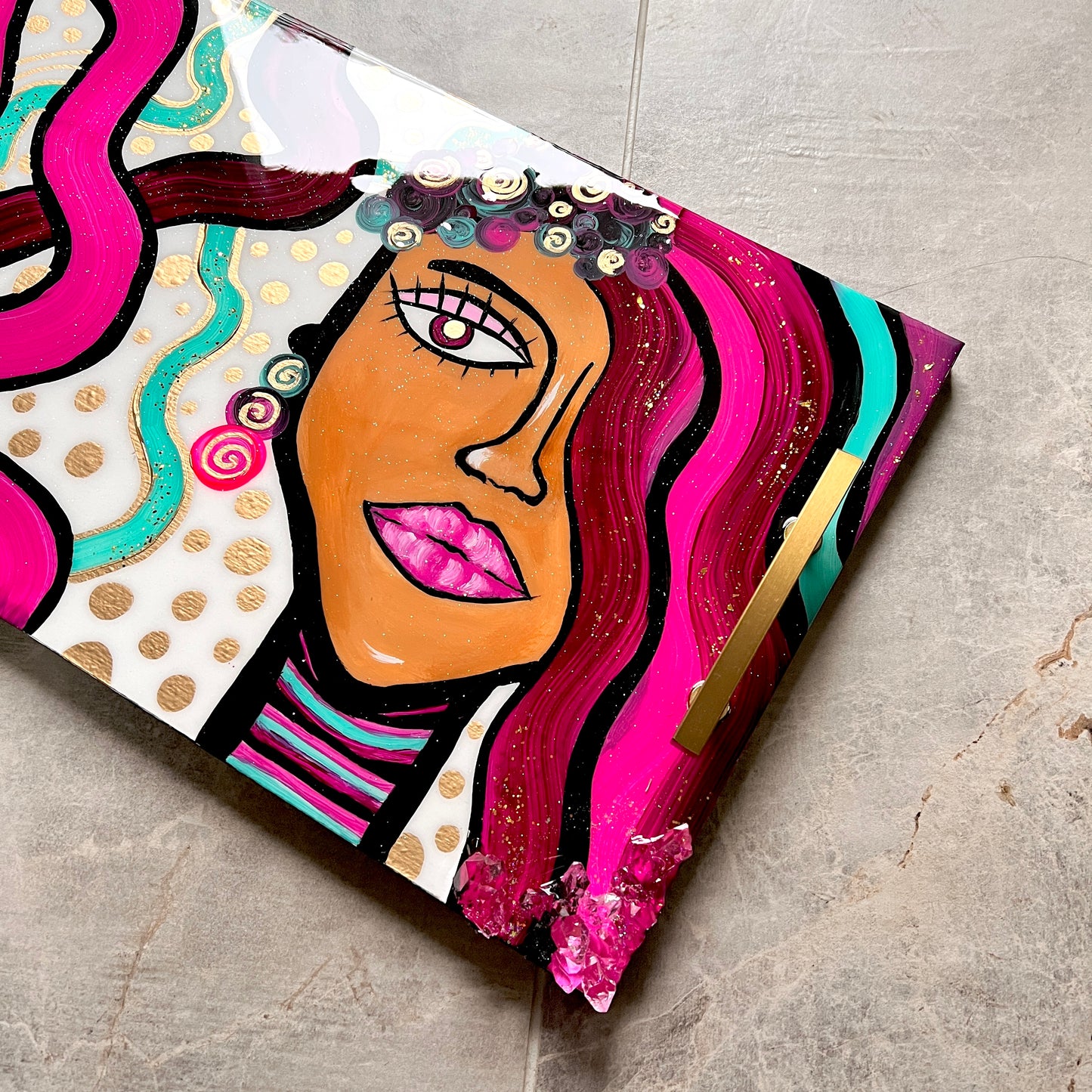 Miss Mocha Hand Painted Luxury Resin Tray
