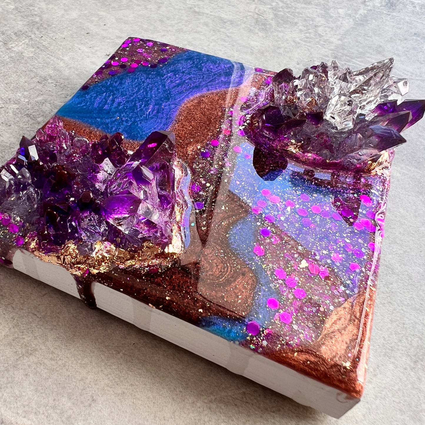 Amethyst Mini Geode Artwork with Stand