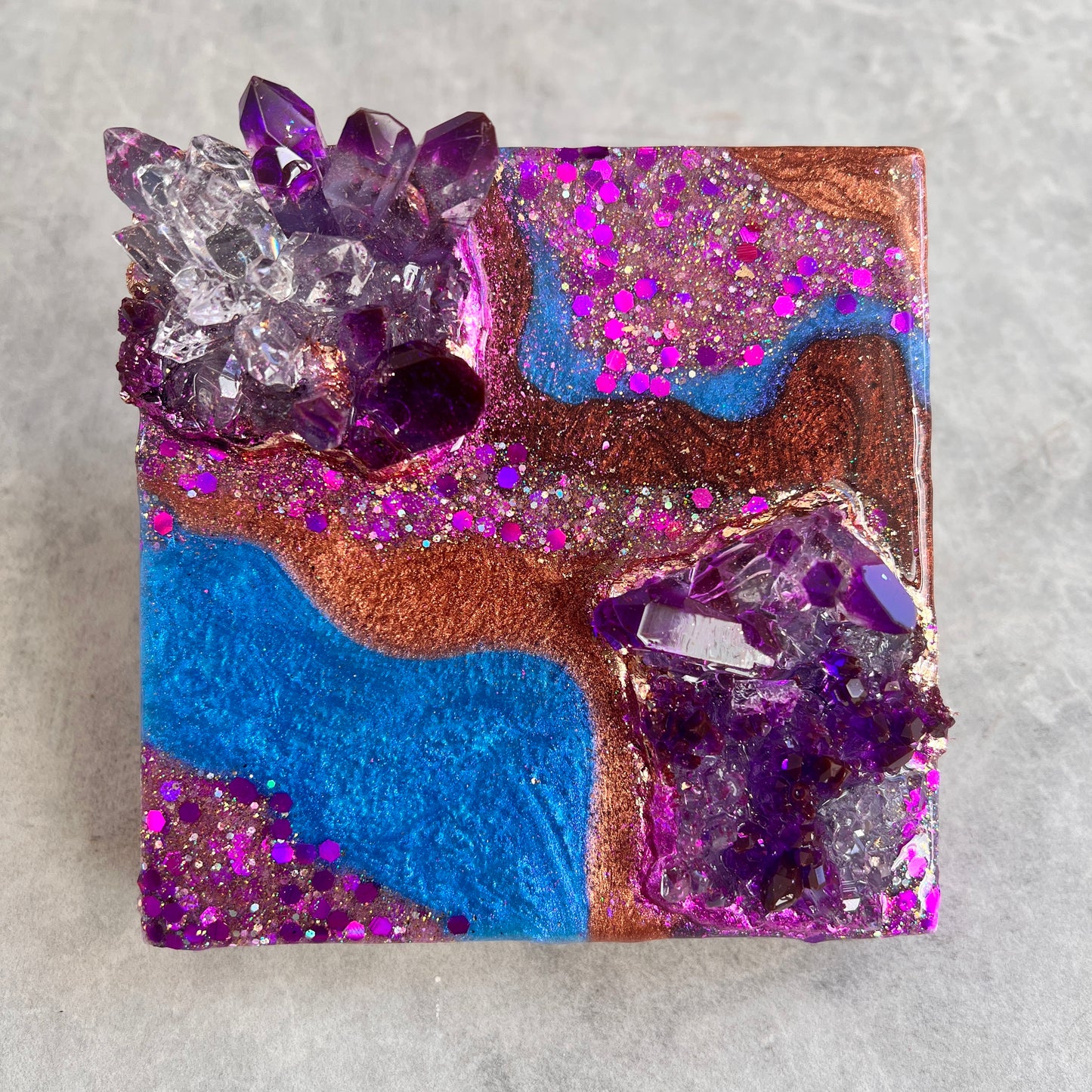 Amethyst Mini Geode Artwork with Stand
