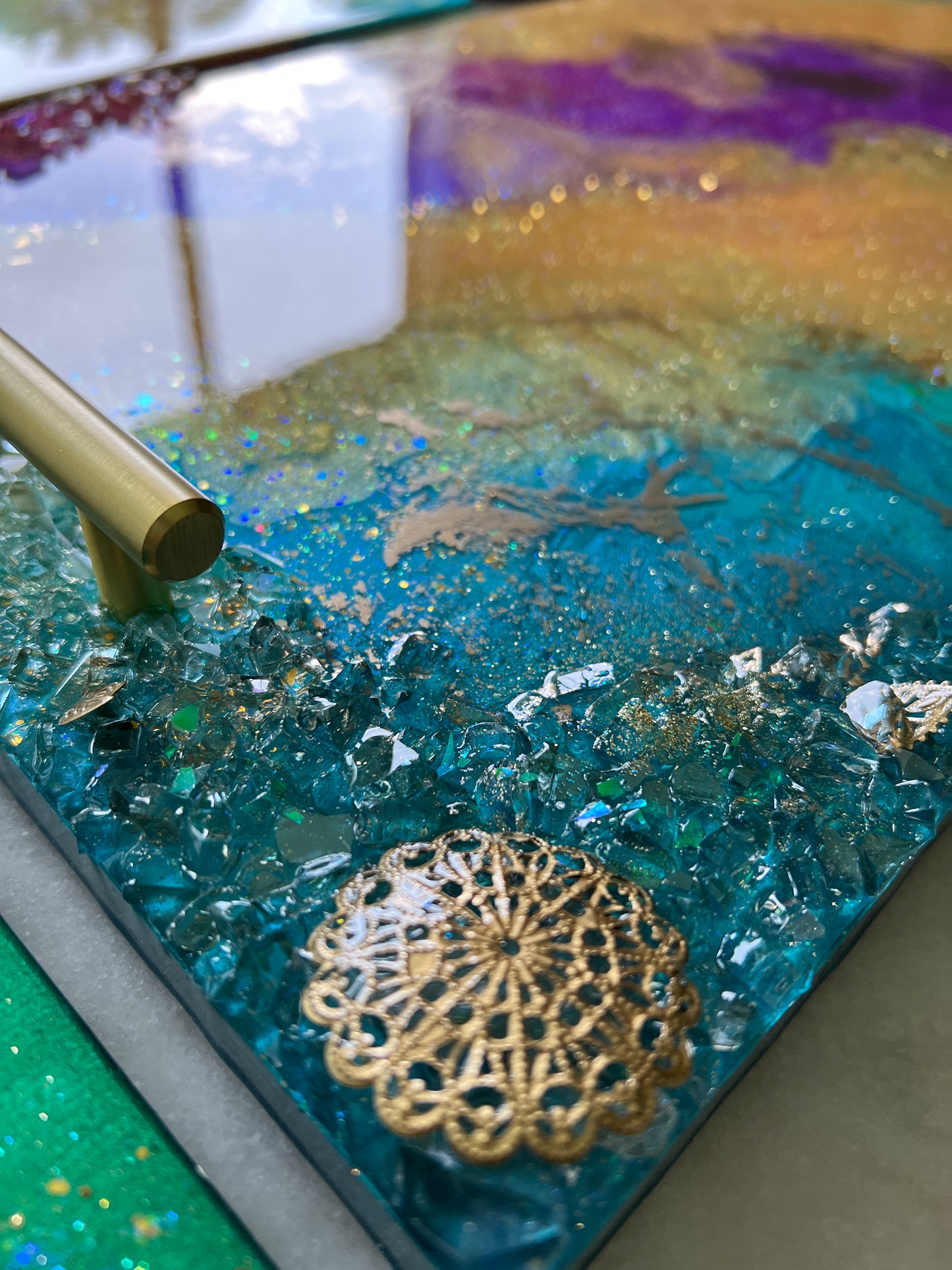 The QZ Peacock Jewel Tone Luxury Tray