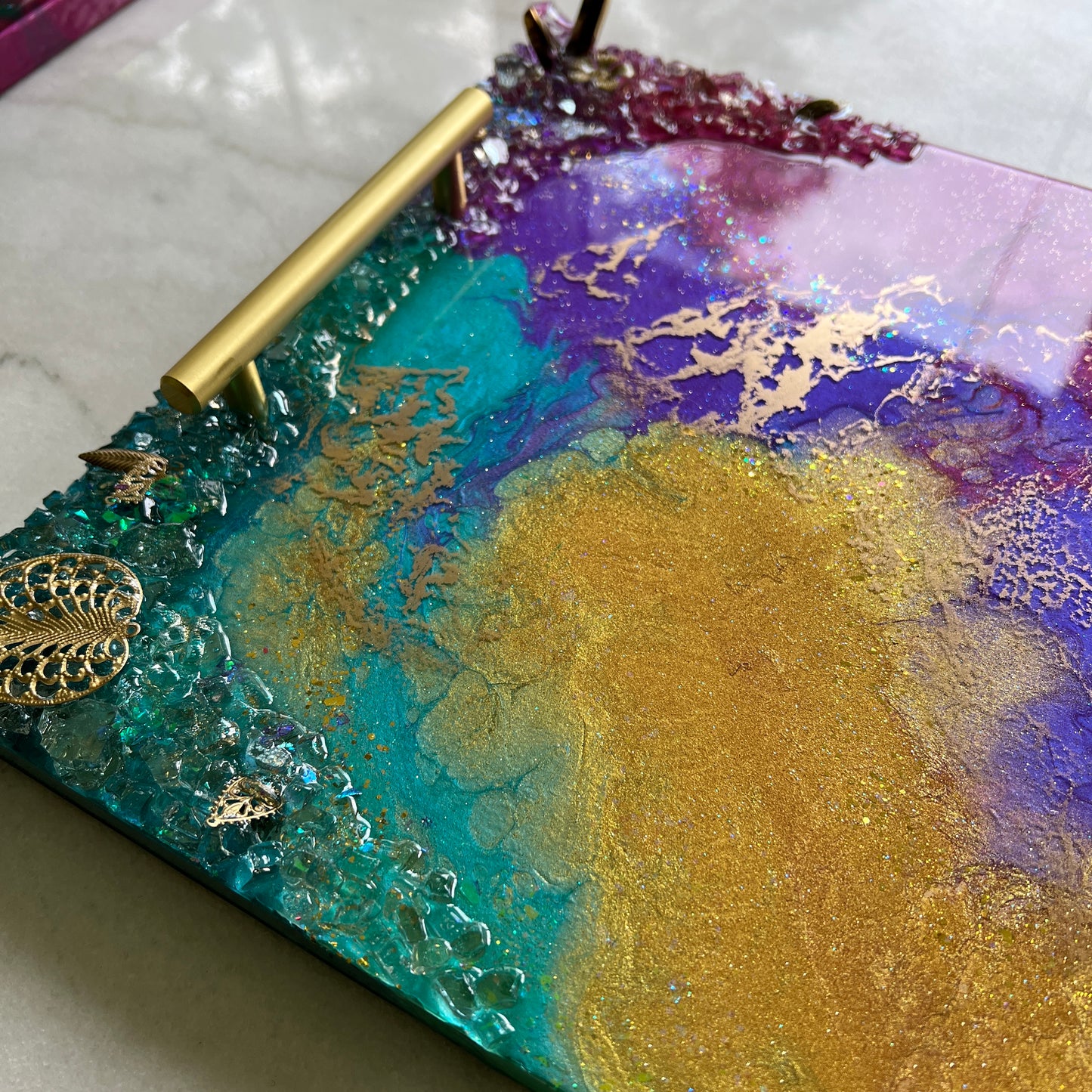 The QZ Peacock Jewel Tone Luxury Tray
