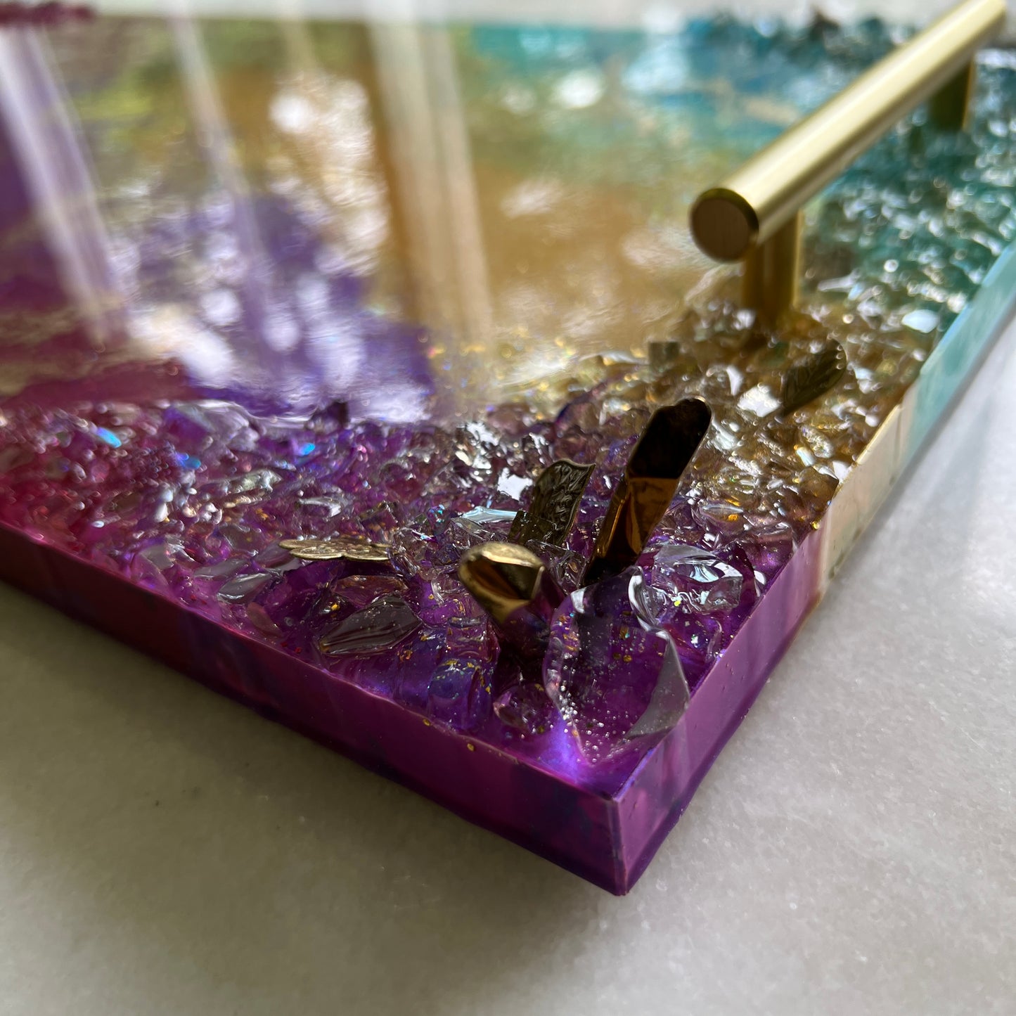 The QZ Peacock Jewel Tone Luxury Tray