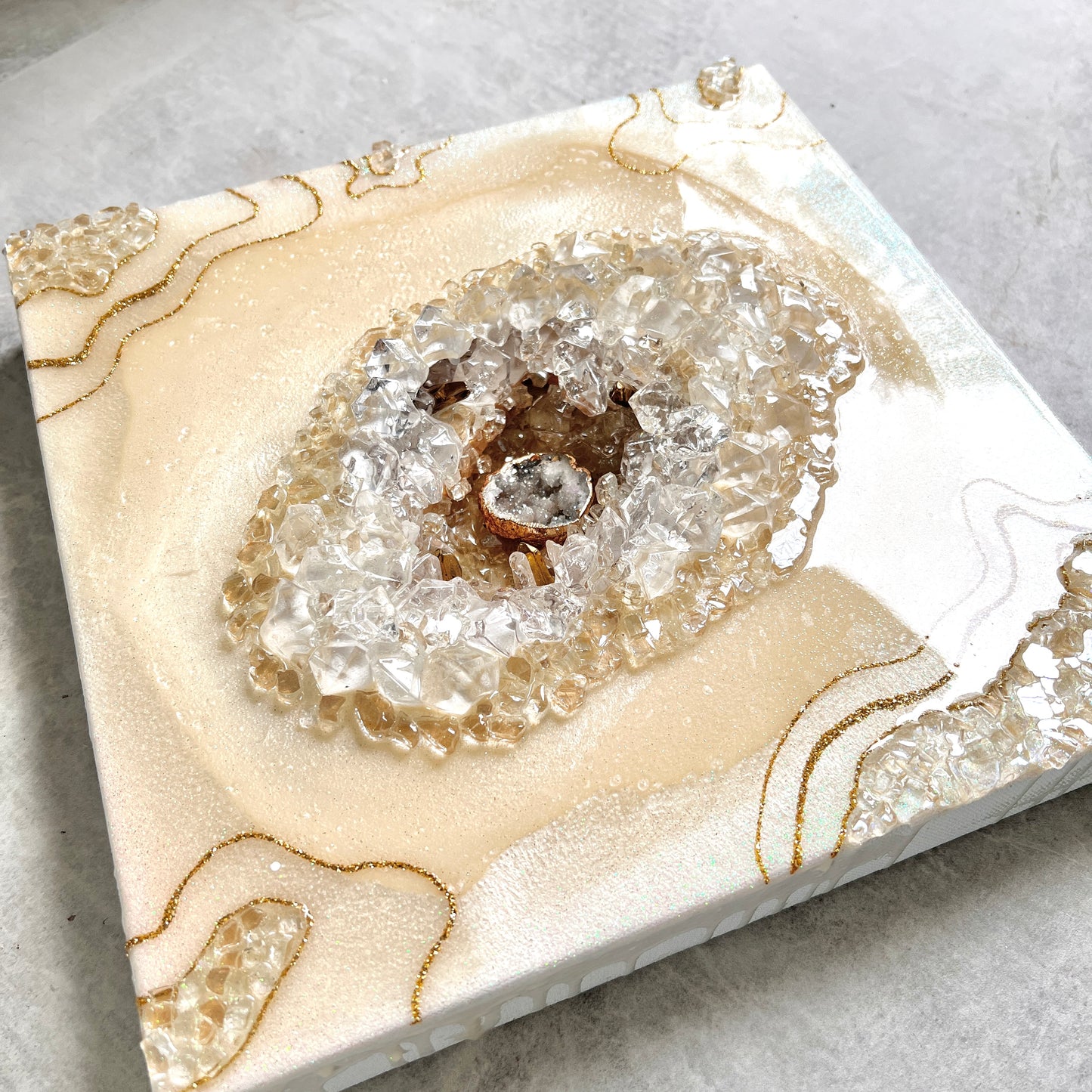 3 Dimensional Geode Artwork with Stand