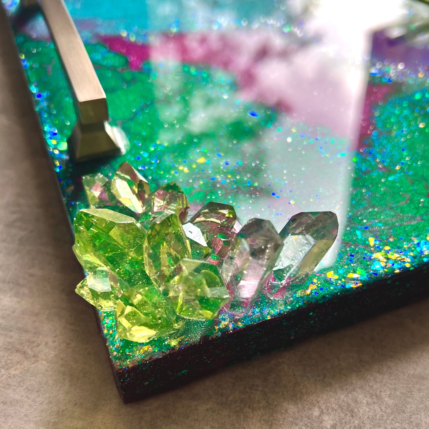 Colorful Luxury Tray and 4 pc Coaster Set