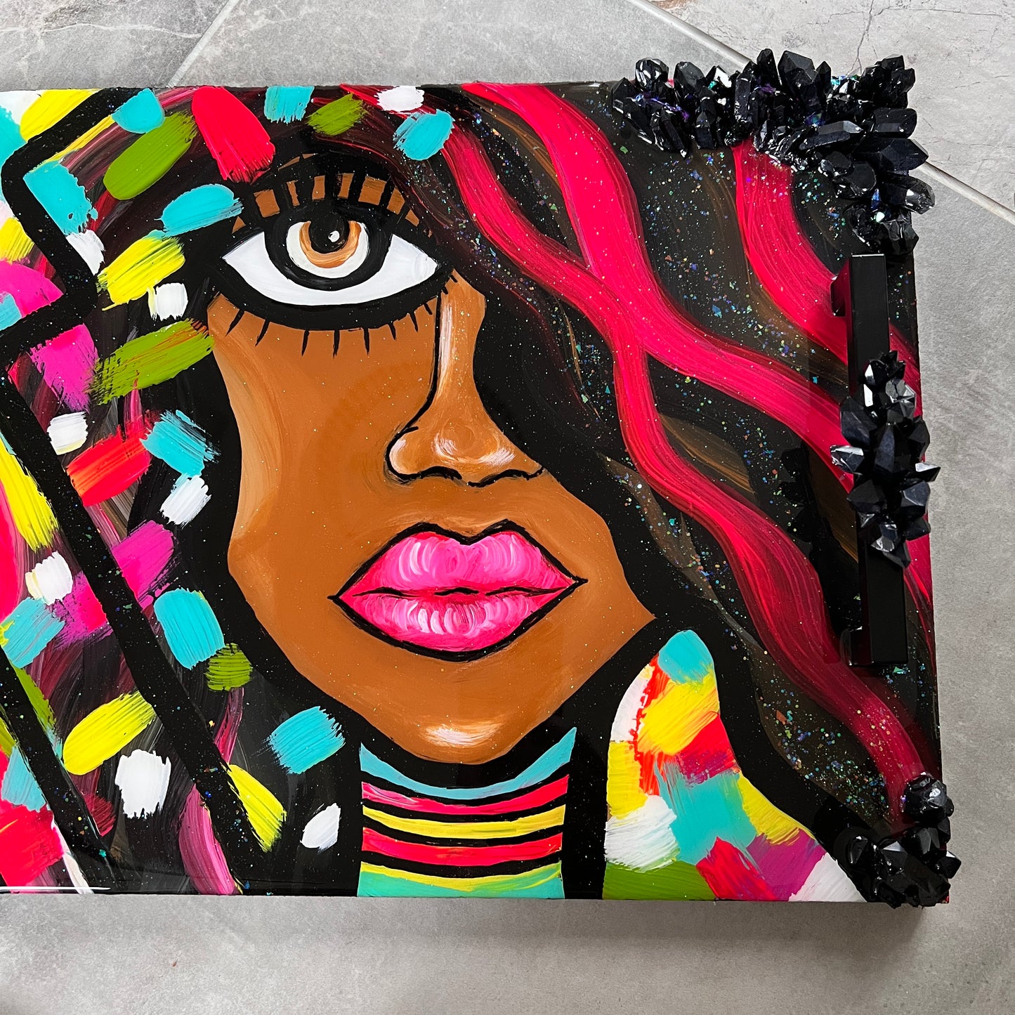 Power Moves Hand Painted Luxury Resin Tray