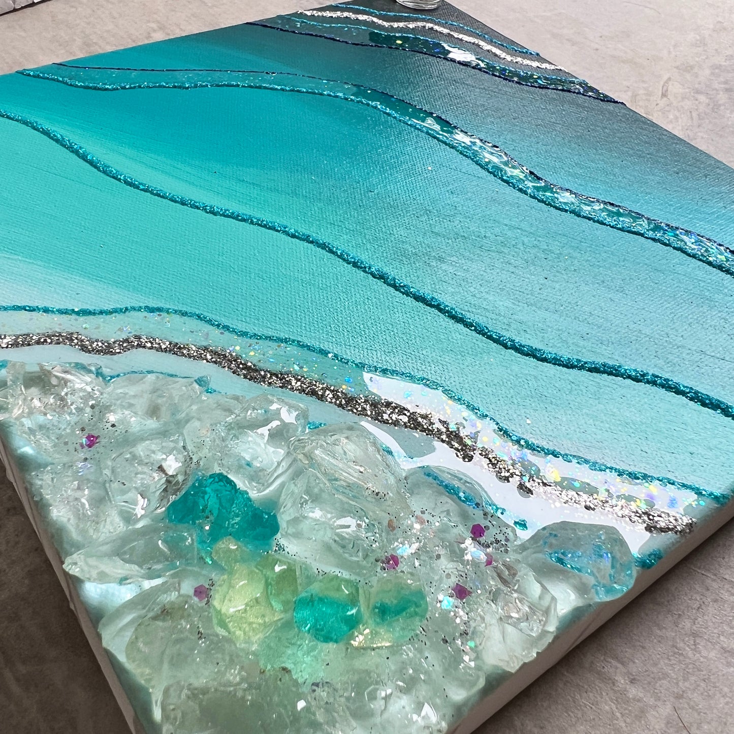 Sea Blue Medium Artwork with Stand