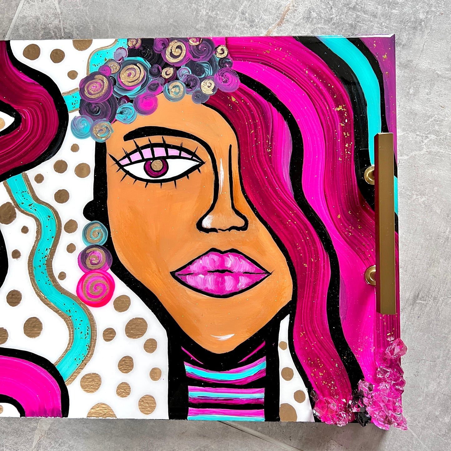 Miss Mocha Hand Painted Luxury Resin Tray