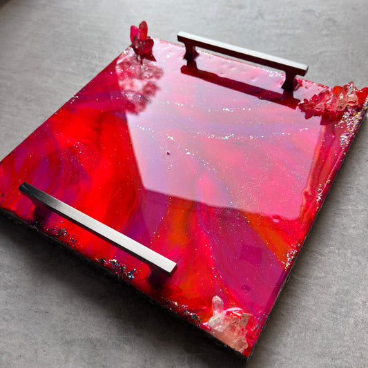 Hot pink luxe tray