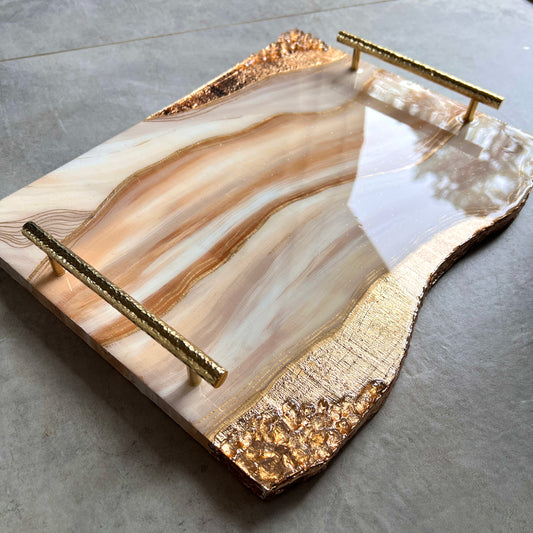 Golden Streaks Luxe Tray