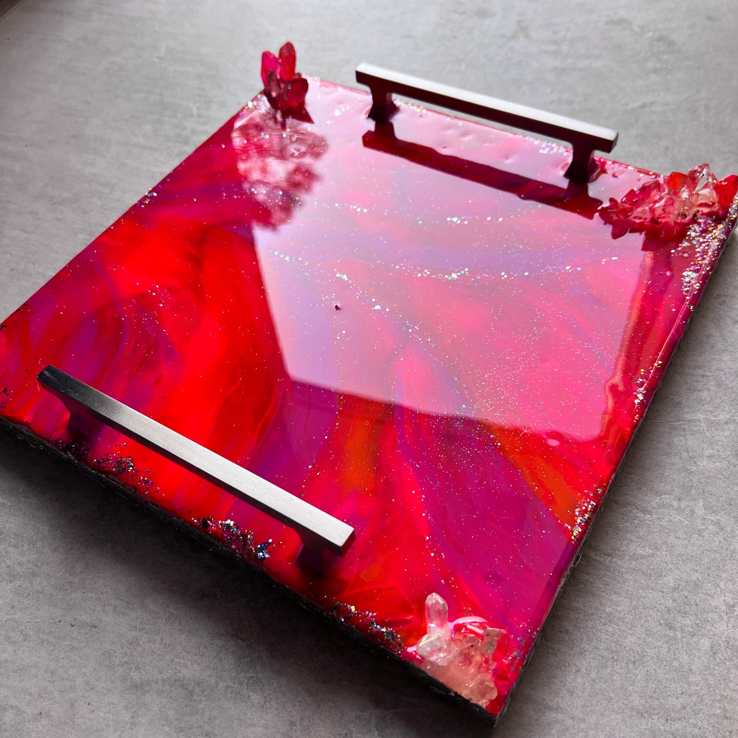 Hot pink luxe tray