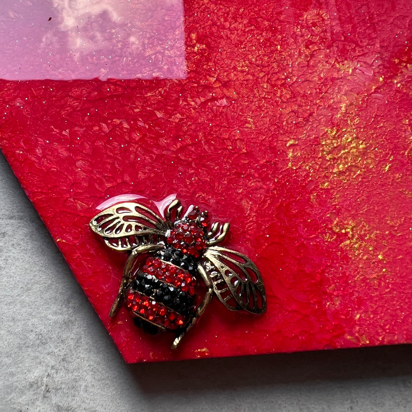 Hexagon marble platter 8x8