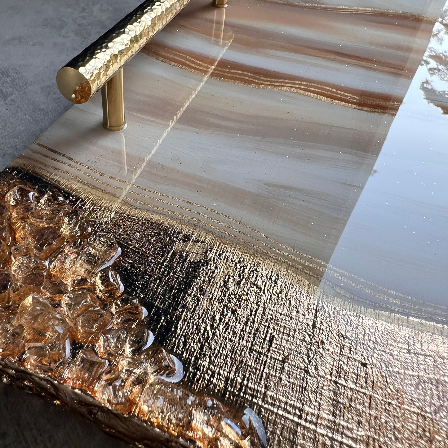 Golden Streaks Luxe Tray