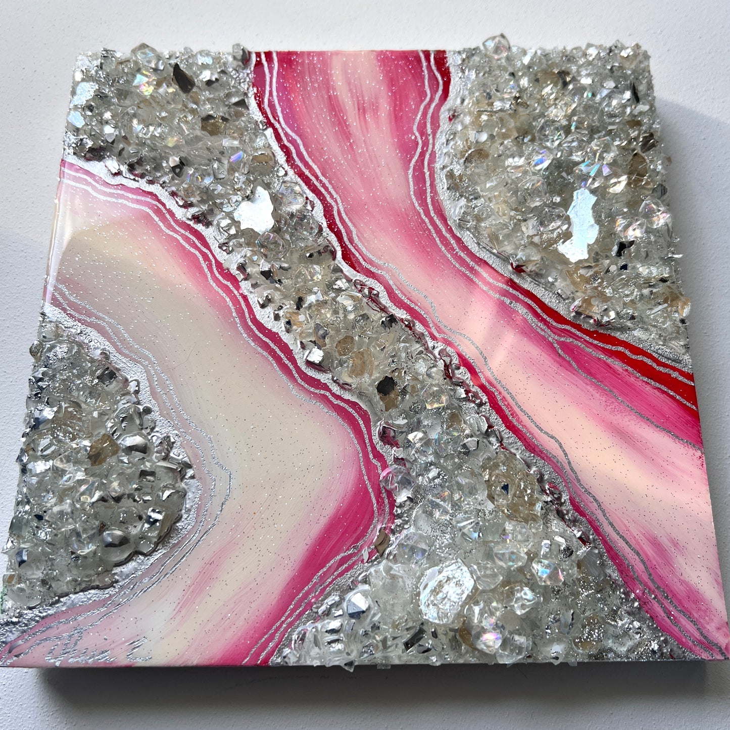 Waves of Silver Ember 8x8