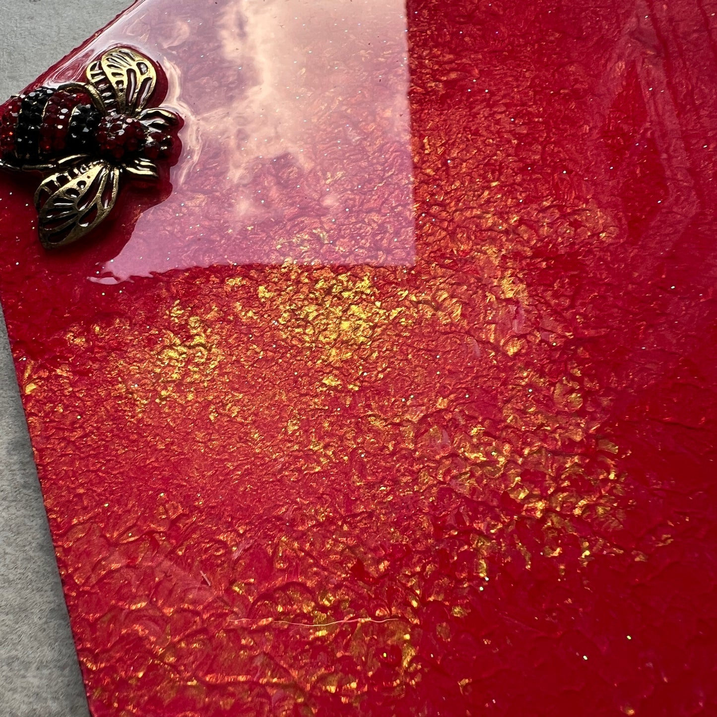 Hexagon marble platter 8x8