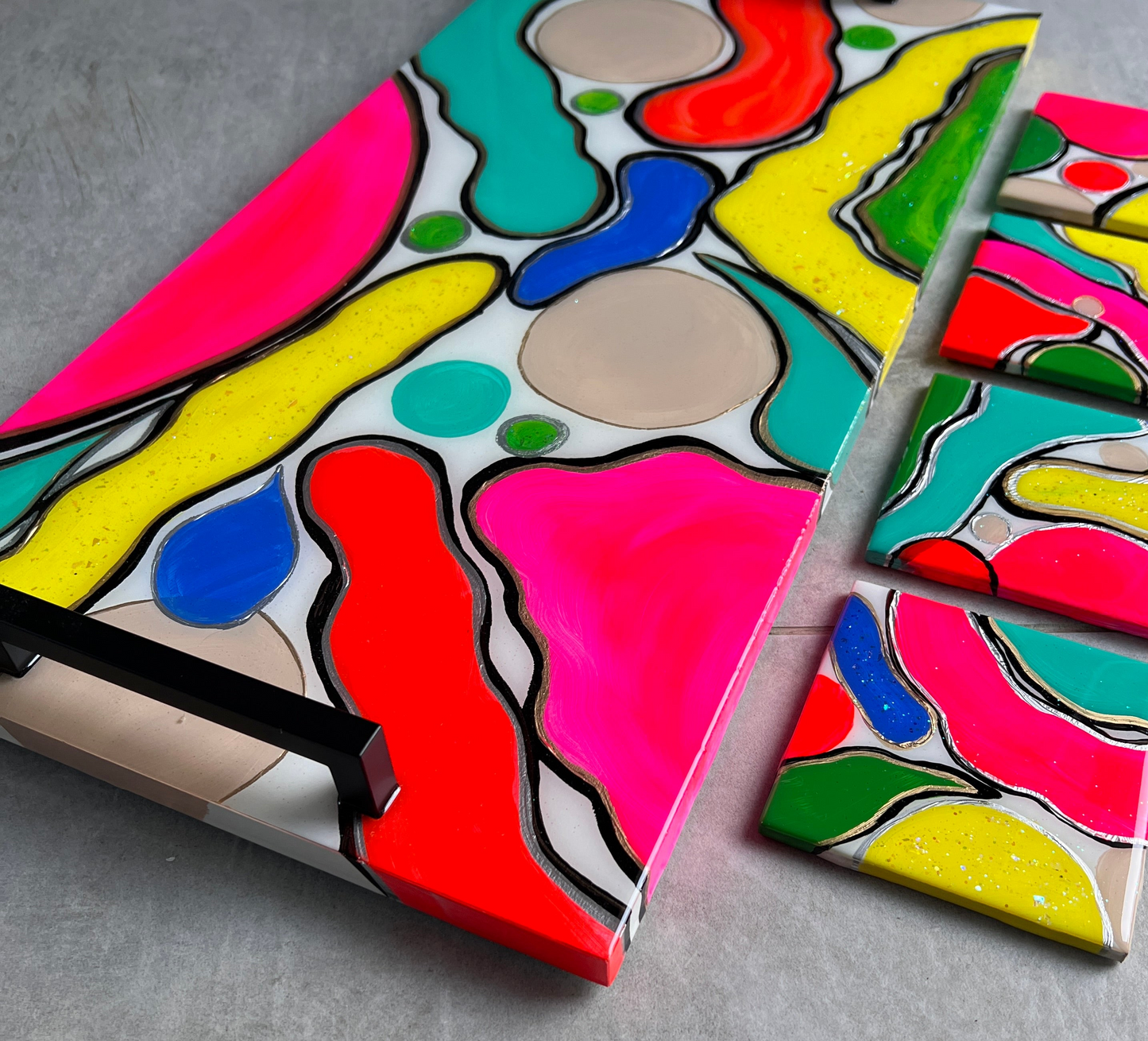 Art Pop luxe tray & coasters