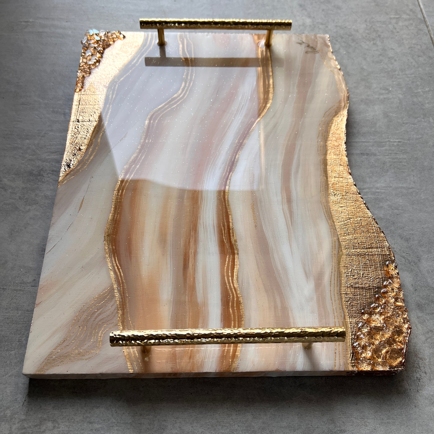 Golden Streaks Luxe Tray