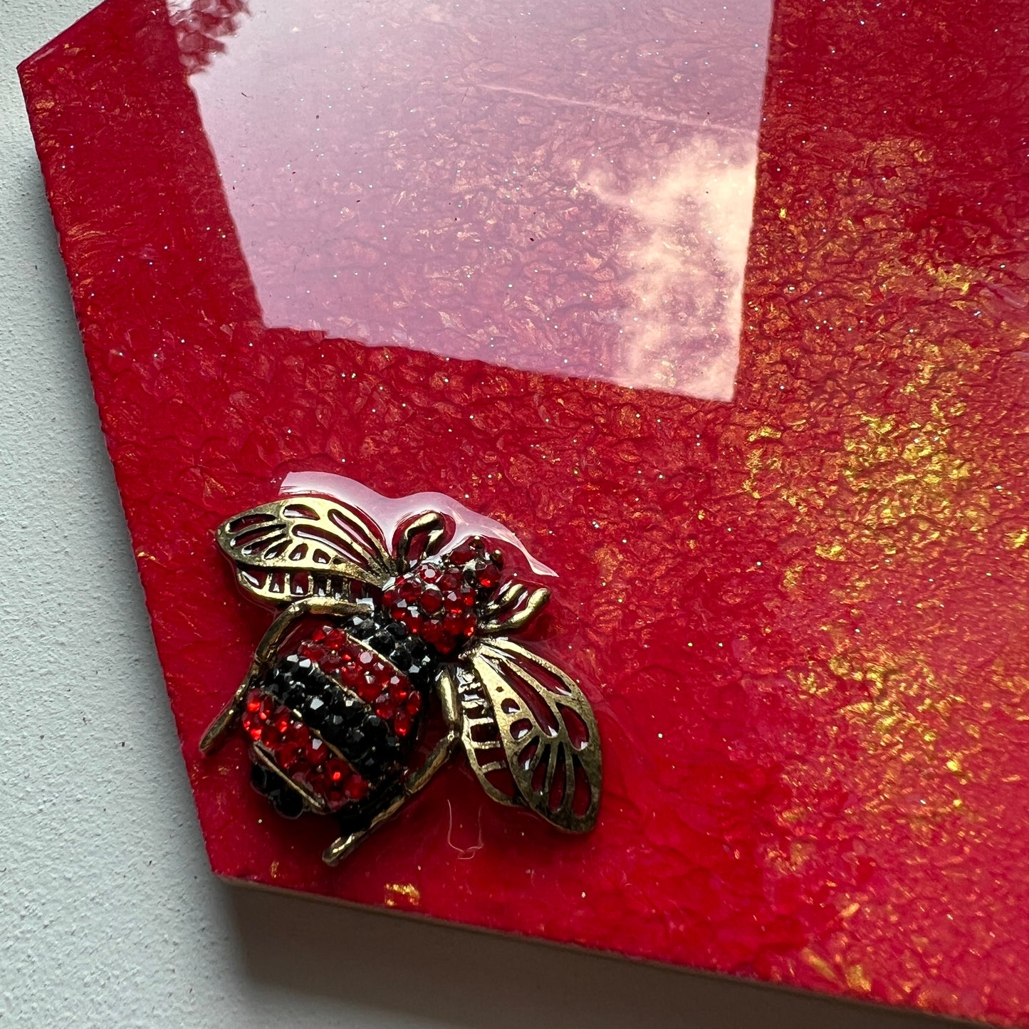 Hexagon marble platter 8x8